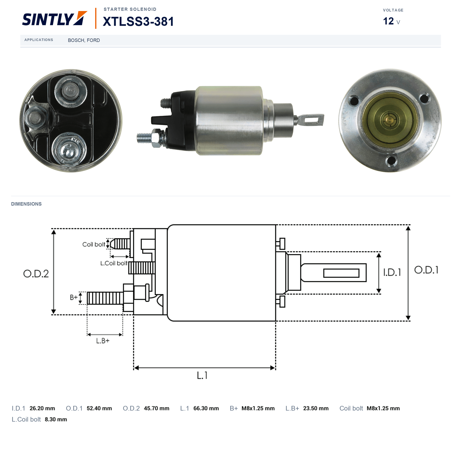 Starter Solenoid XTLSS3-381