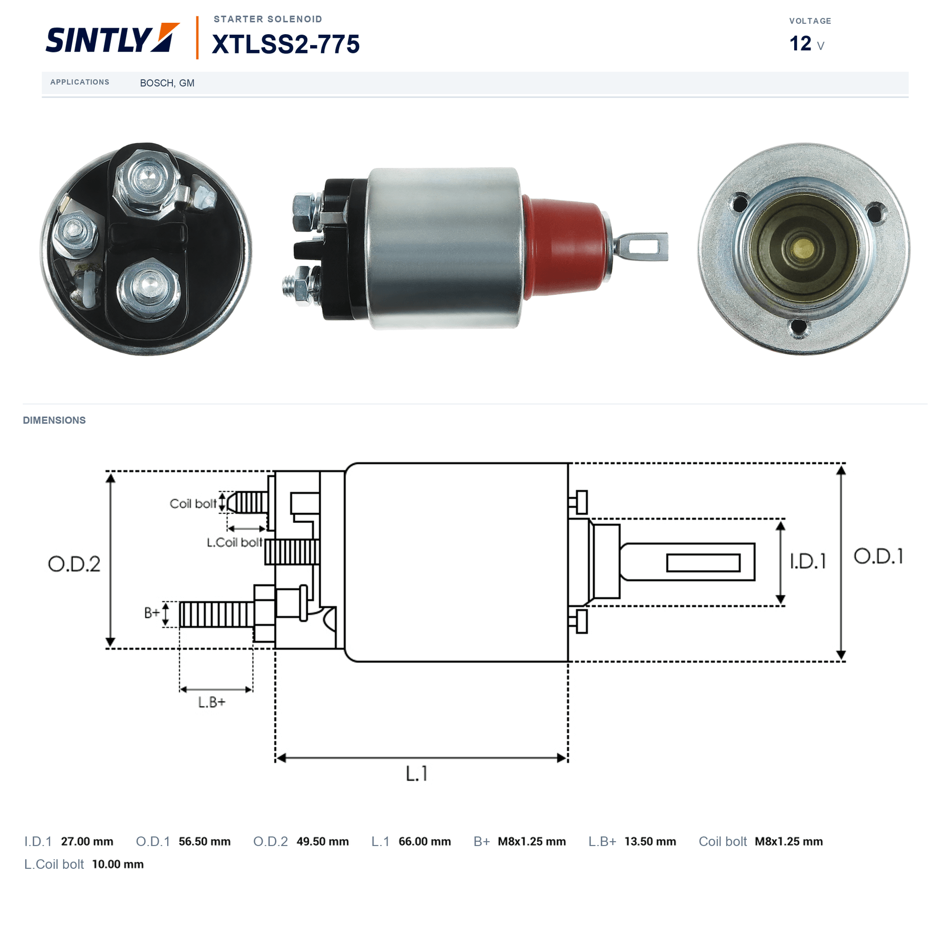 Starter Solenoid XTLSS2-775