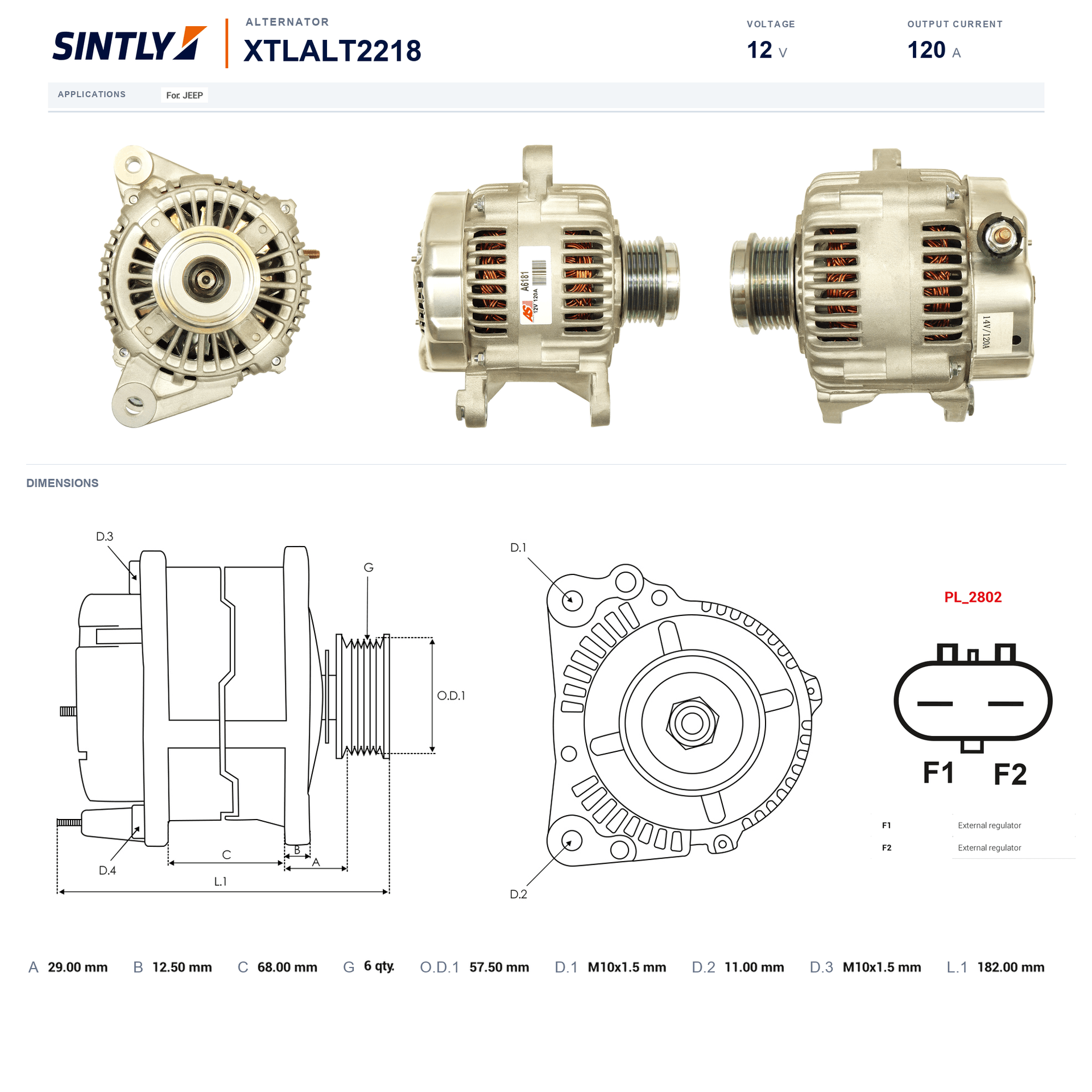 Alternator XTLALT2218