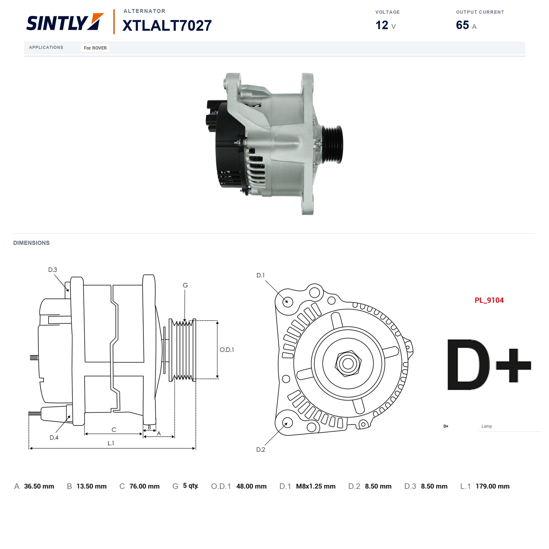 Alternator XTLALT7027