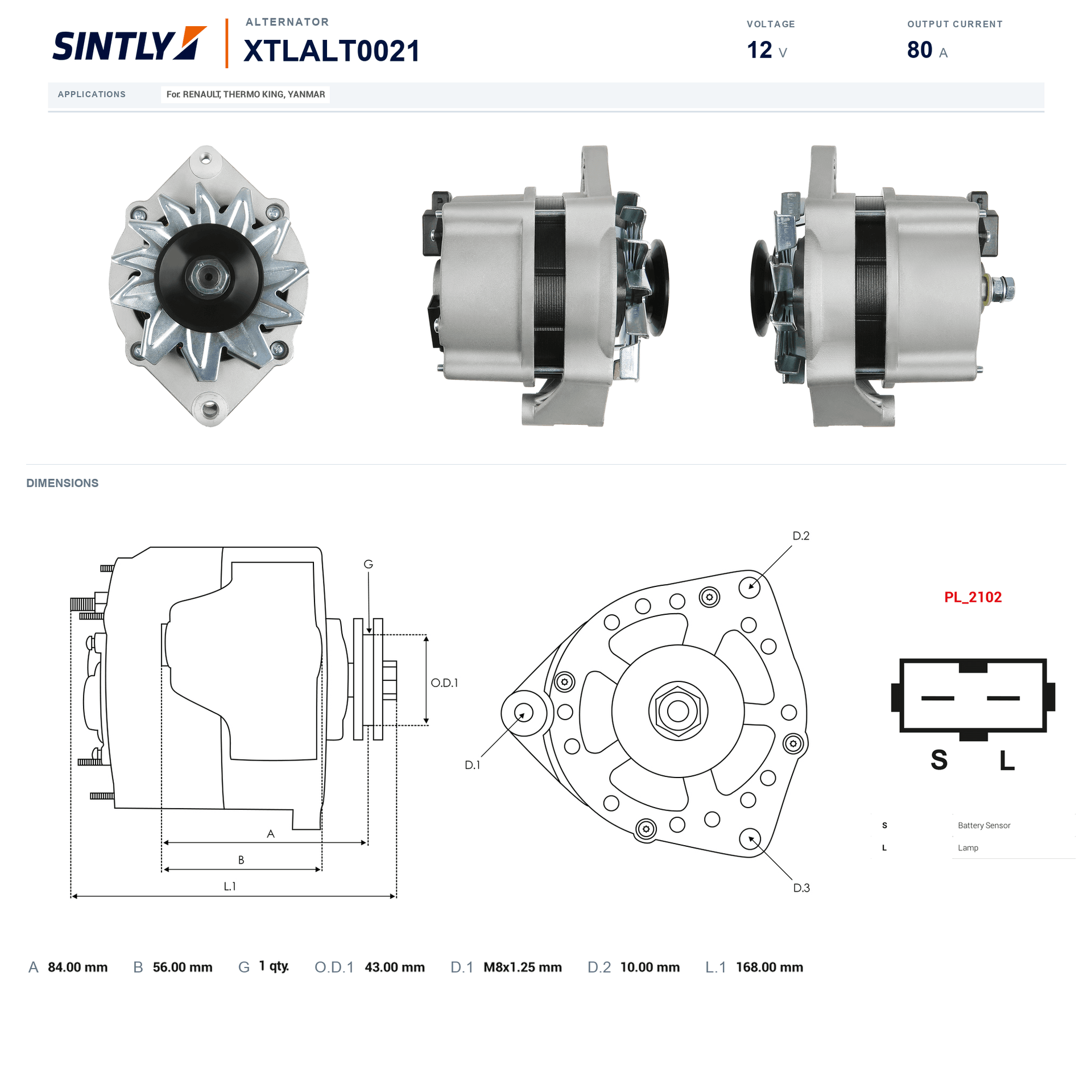 Alternator XTLALT0021