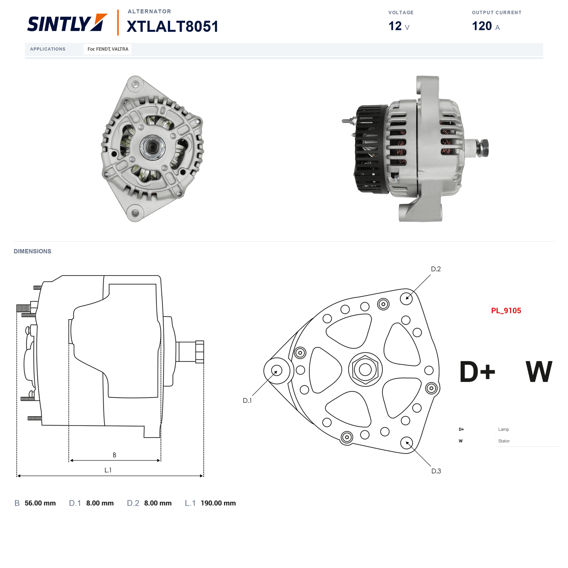 Alternator XTLALT8051