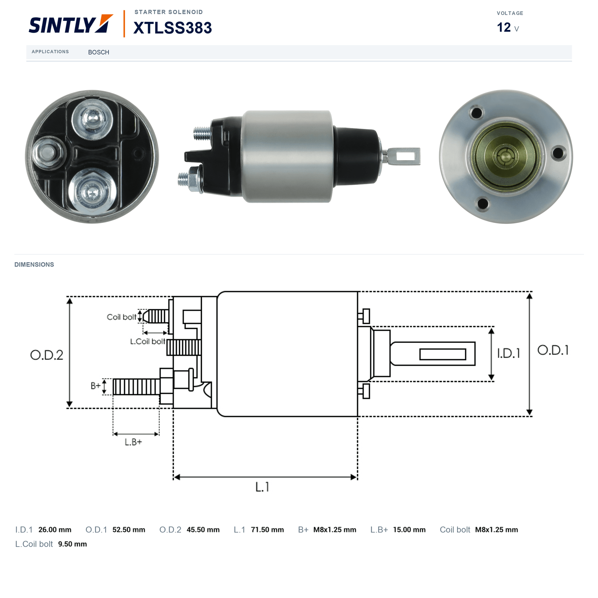 Starter Solenoid XTLSS383