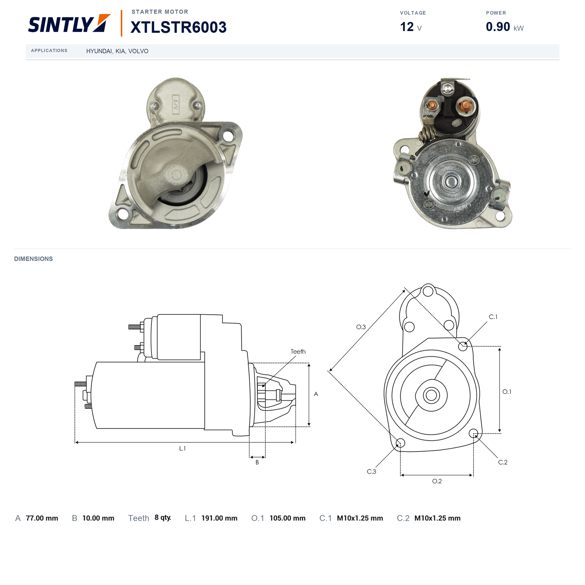 Starter XTLSTR6003