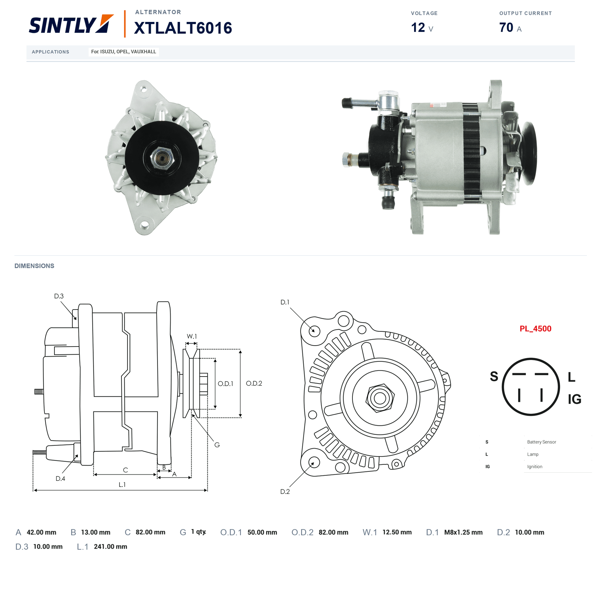 Alternator XTLALT6016