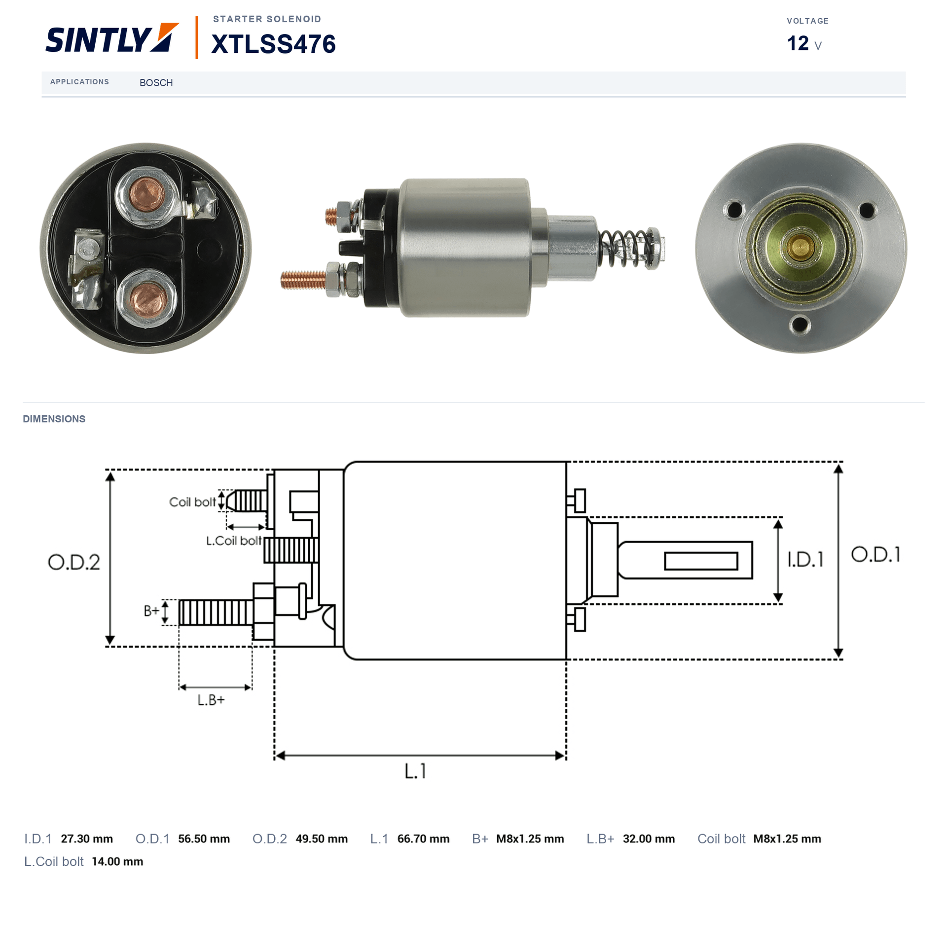Starter Solenoid XTLSS476