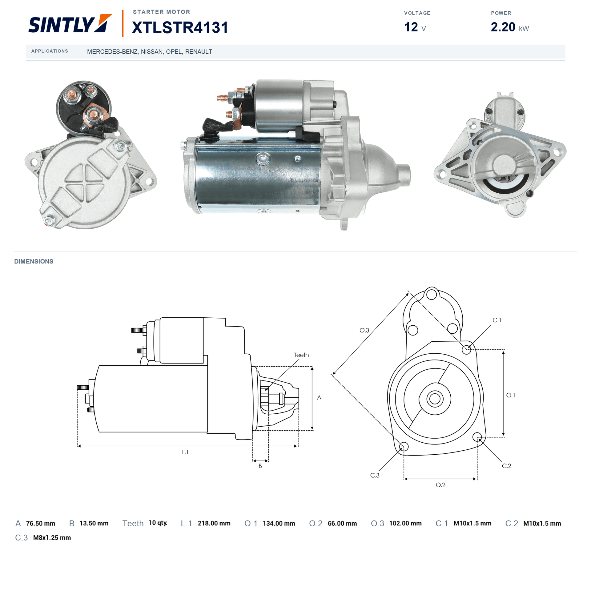 Motor de arranque XTLSTR4131