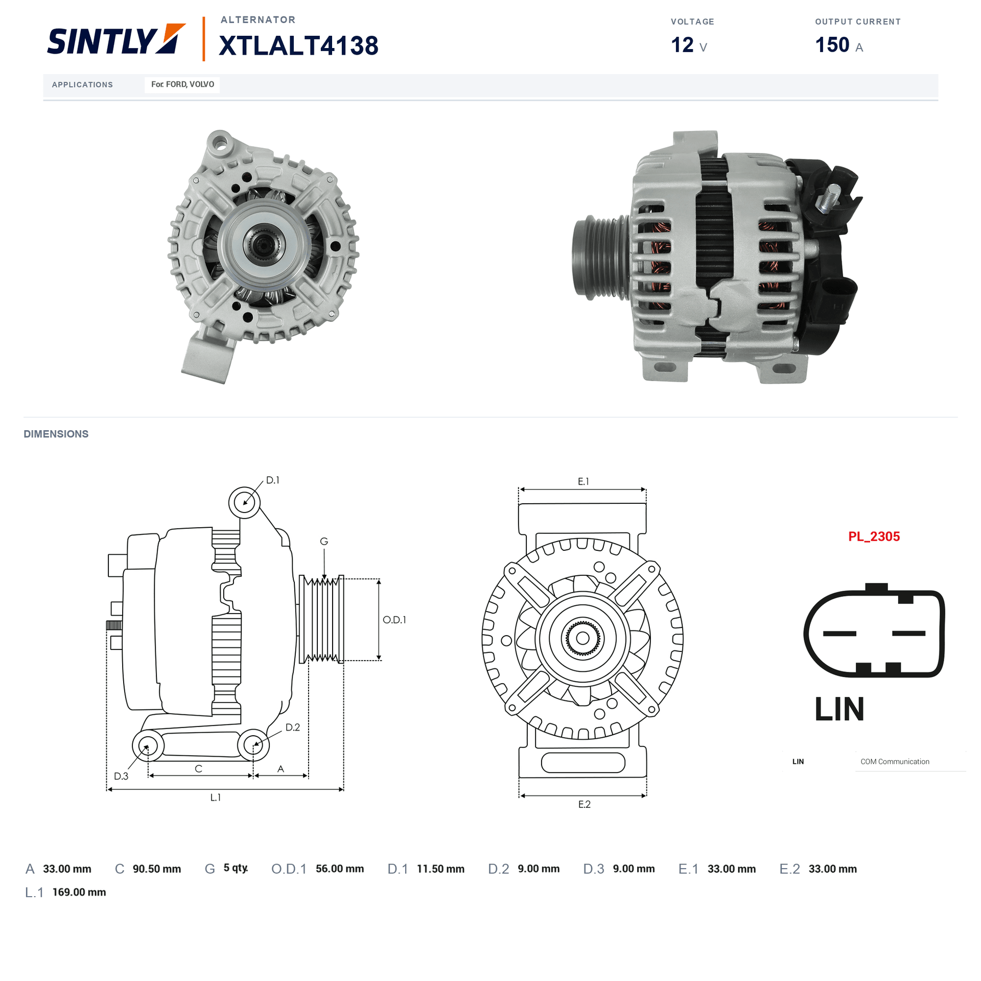 Alternator XTLALT4138