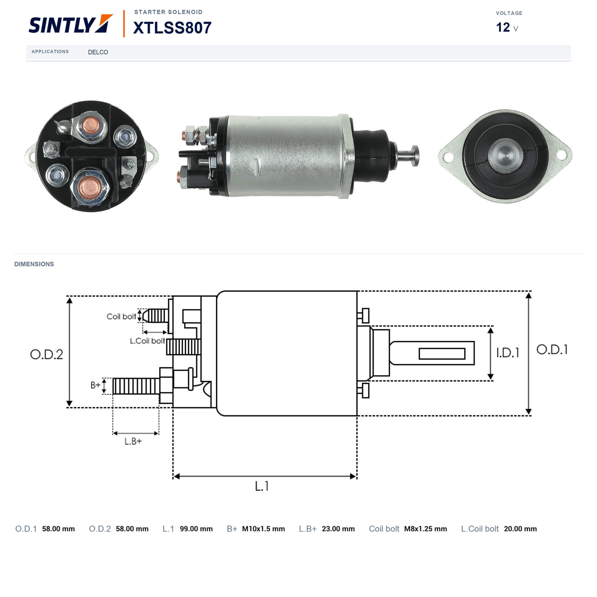 Starter Solenoid XTLSS807