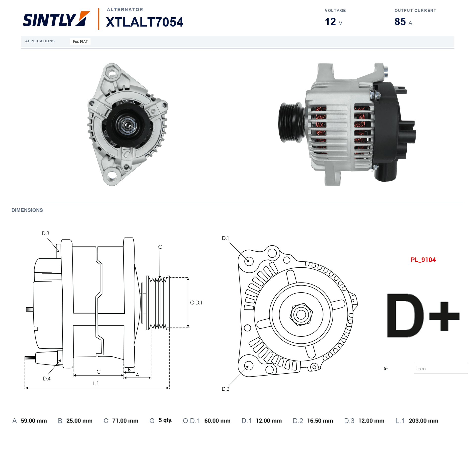Alternator XTLALT7054