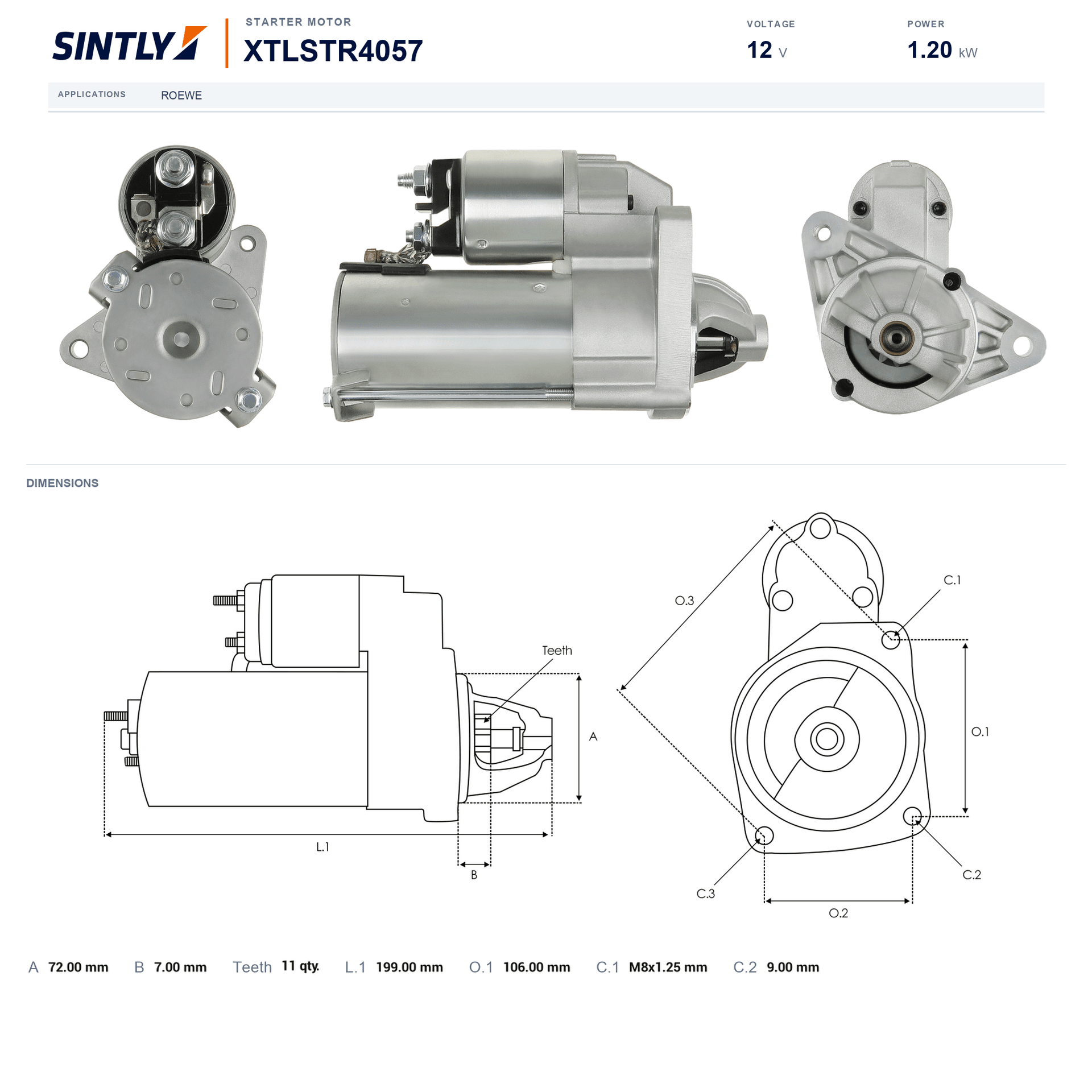 Starter XTLSTR4057