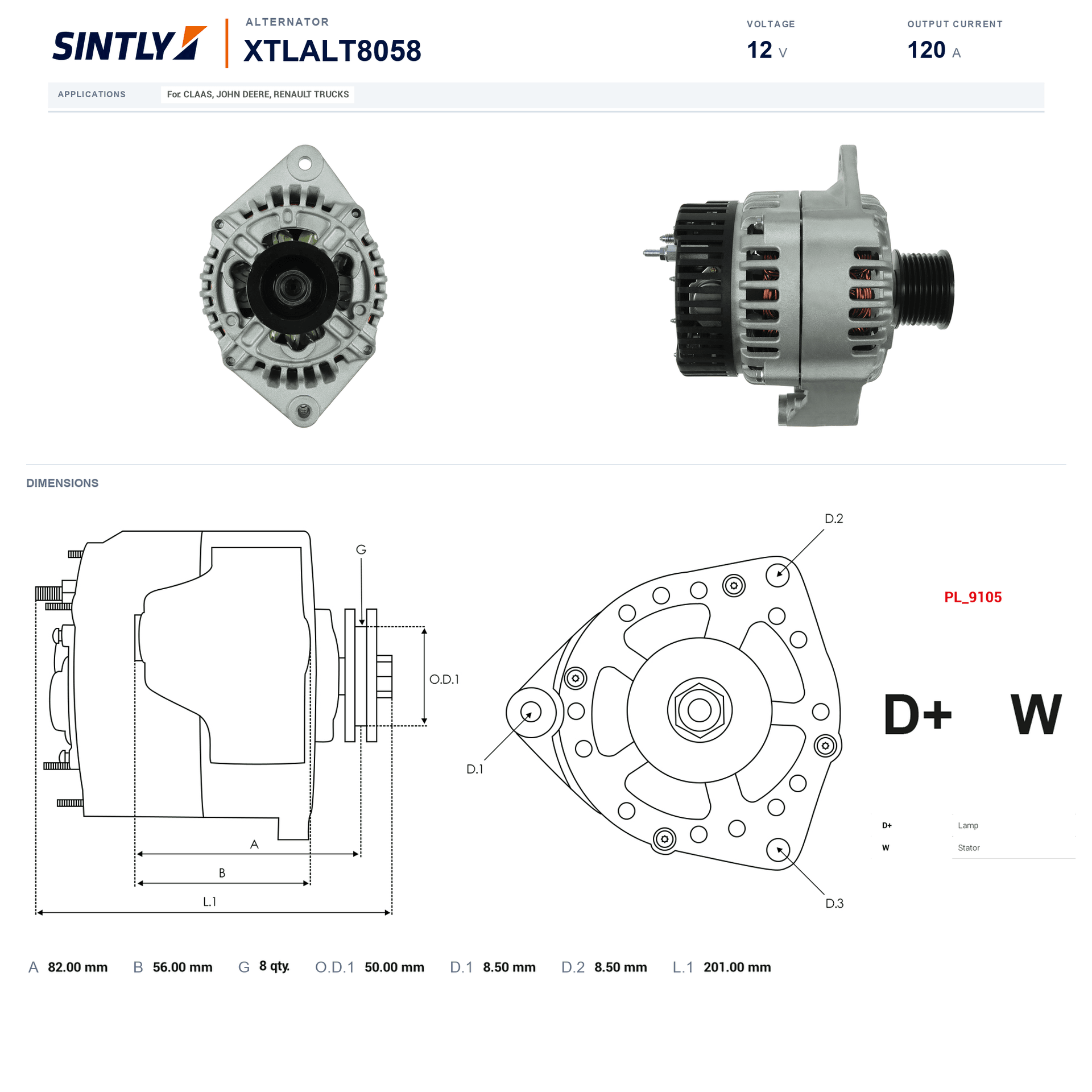 Alternator XTLALT8058