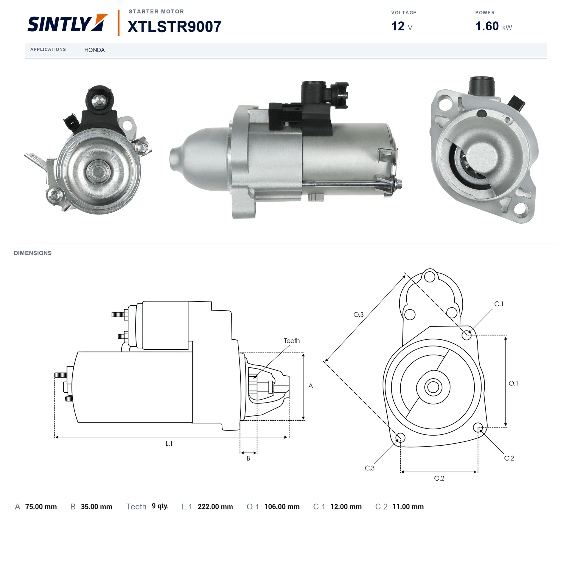 Starter XTLSTR9007