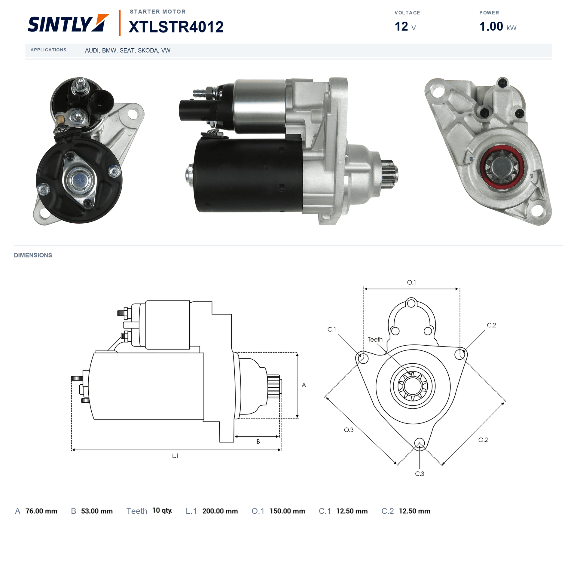 Starter XTLSTR4012
