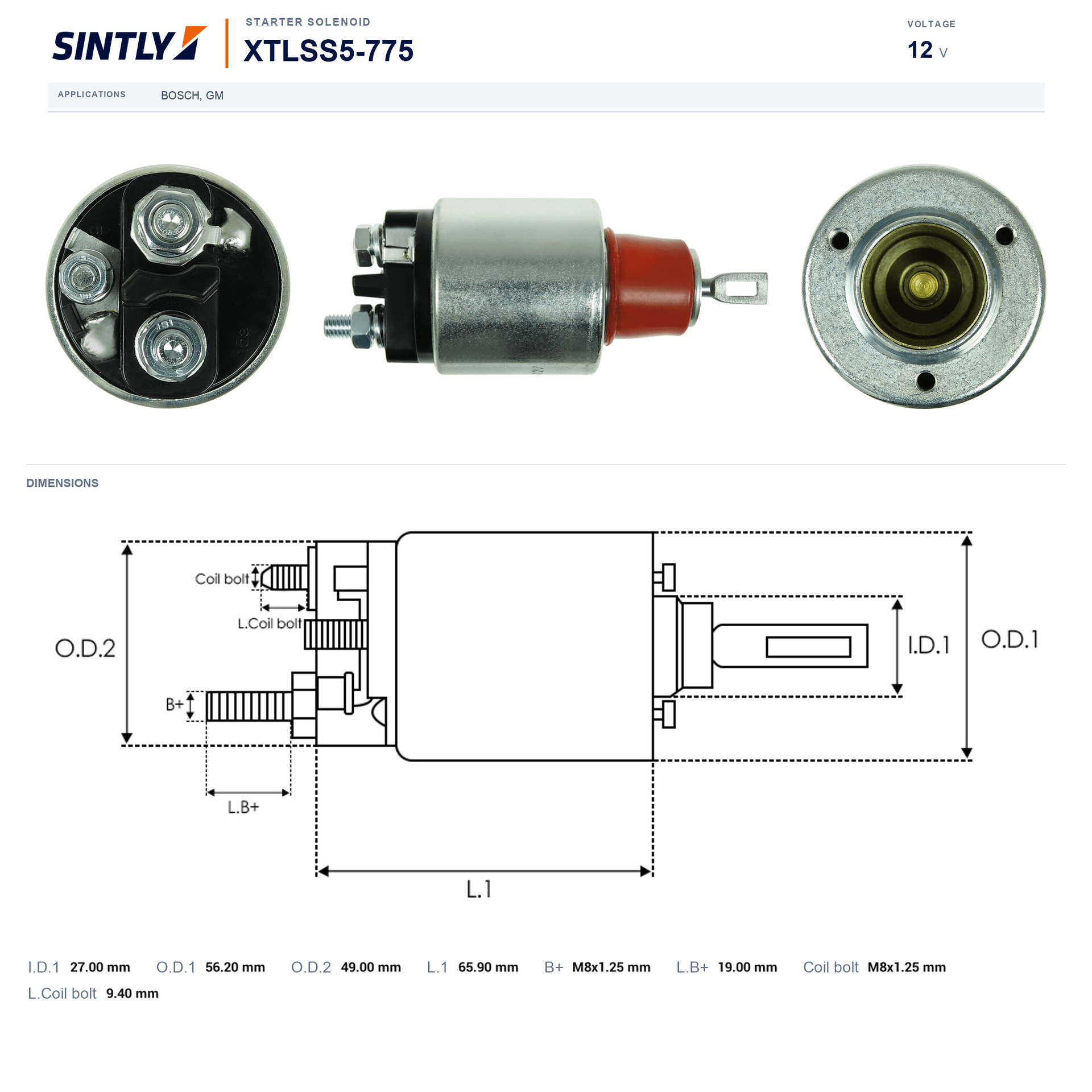 Solenoide de arranque XTLSS5-775