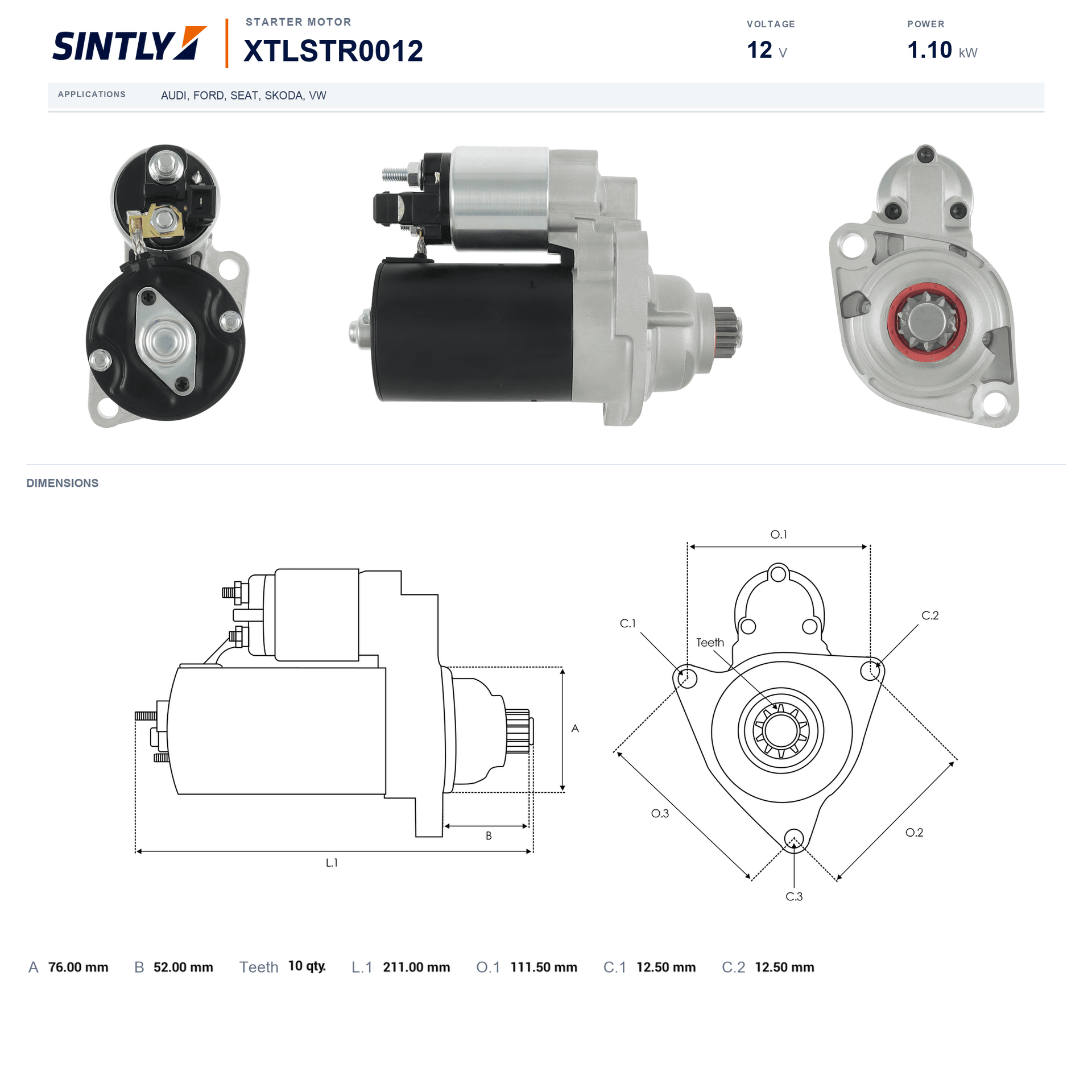 Starter XTLSTR0012