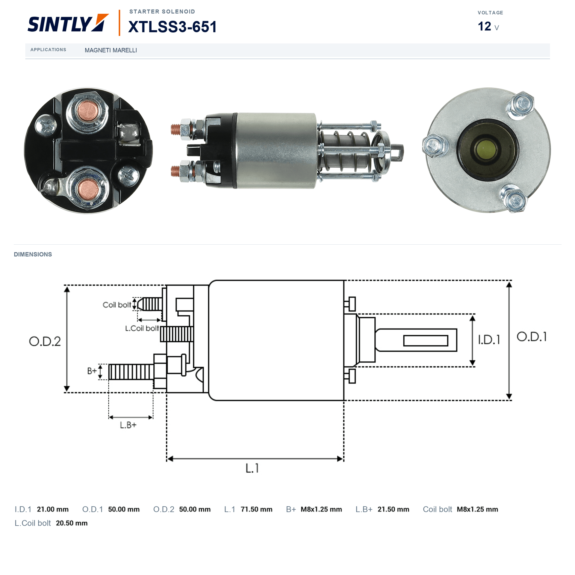 Starter Solenoid XTLSS3-651