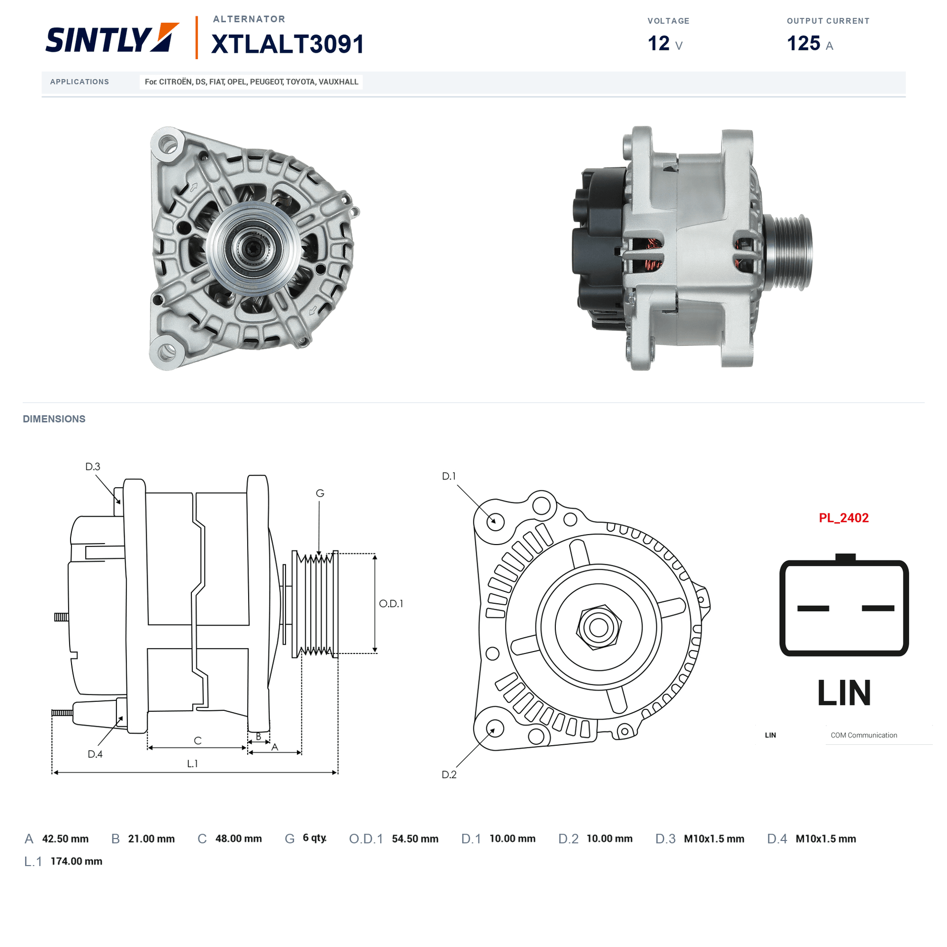 Alternator XTLALT3091