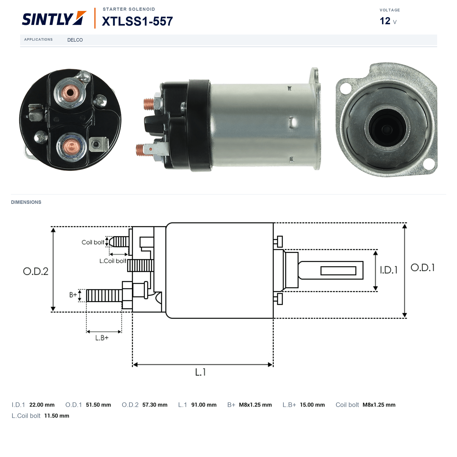 Starter Solenoid XTLSS1-557