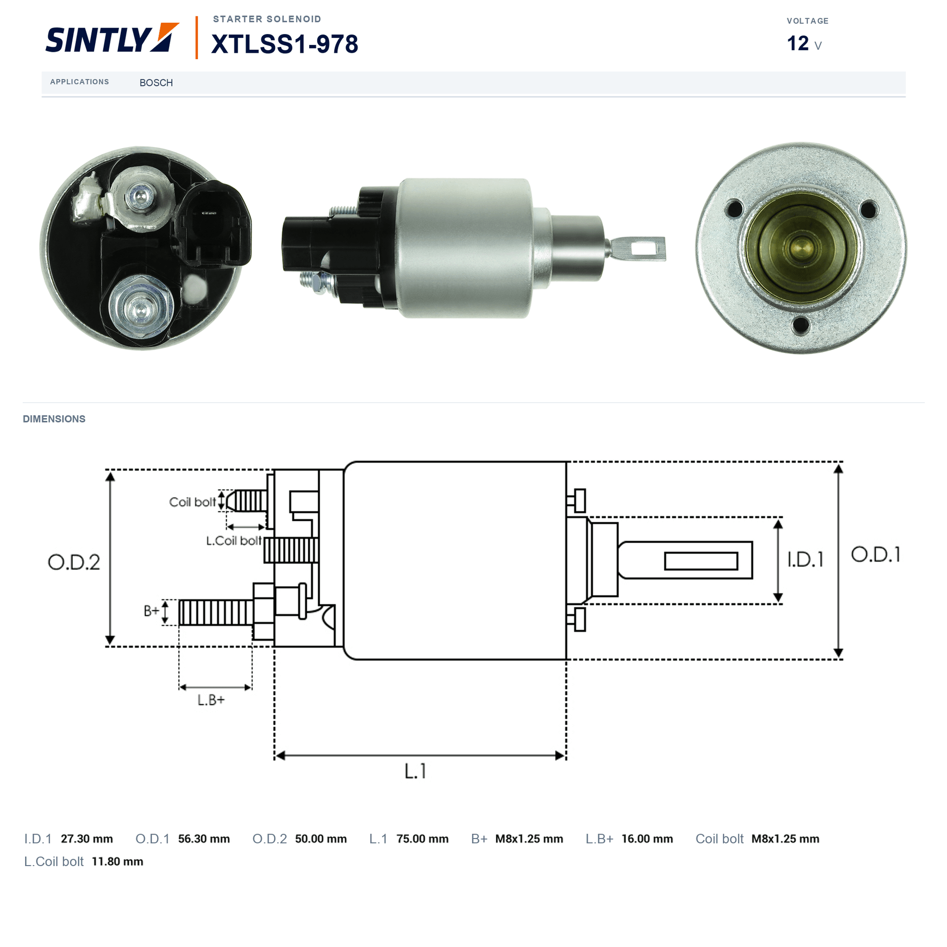 Starter Solenoid XTLSS1-978