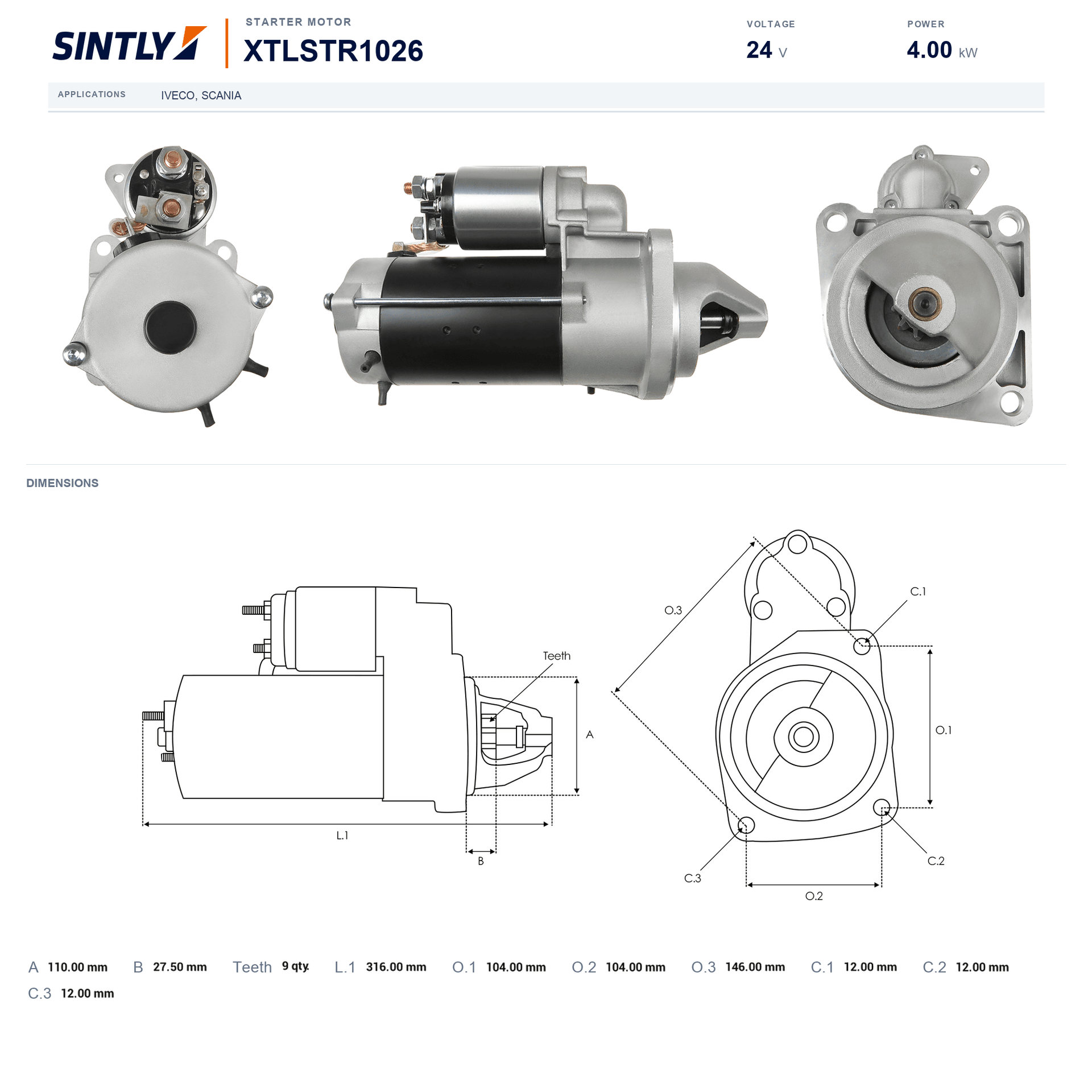 Starter XTLSTR1026