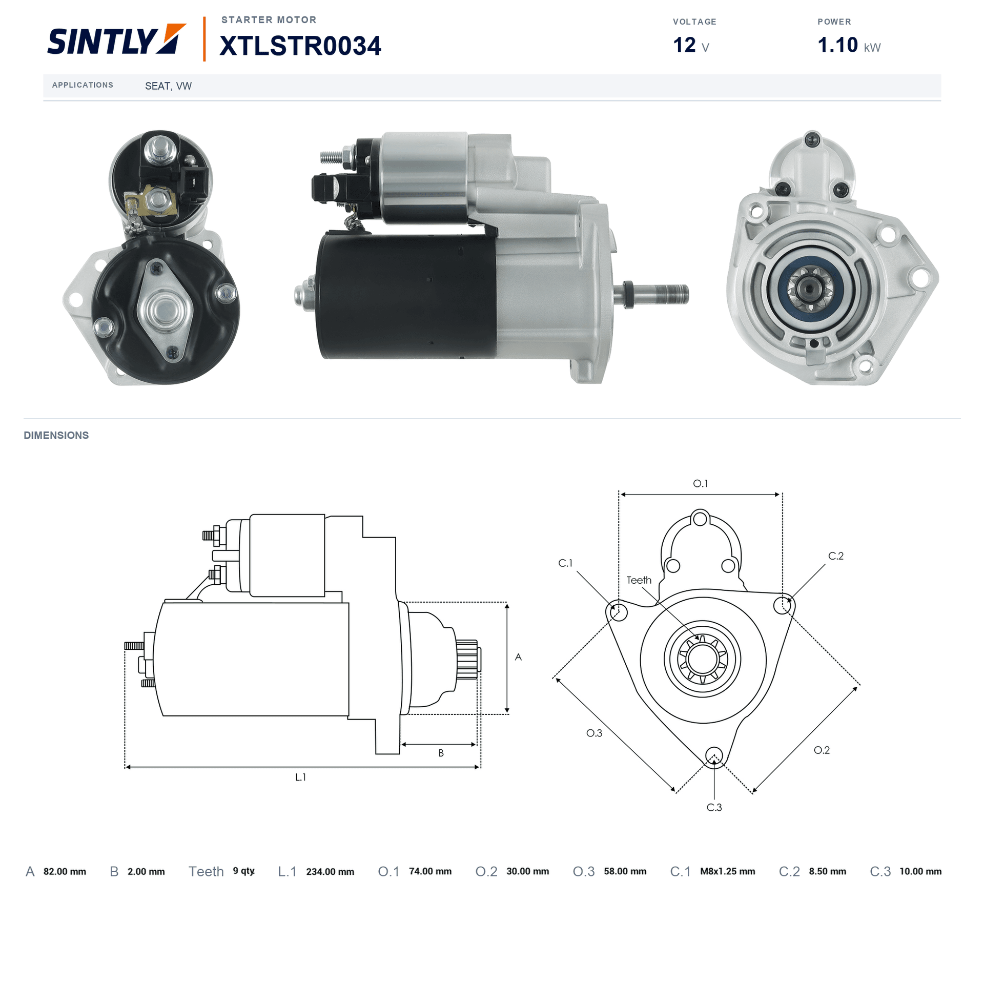 Starter XTLSTR0034
