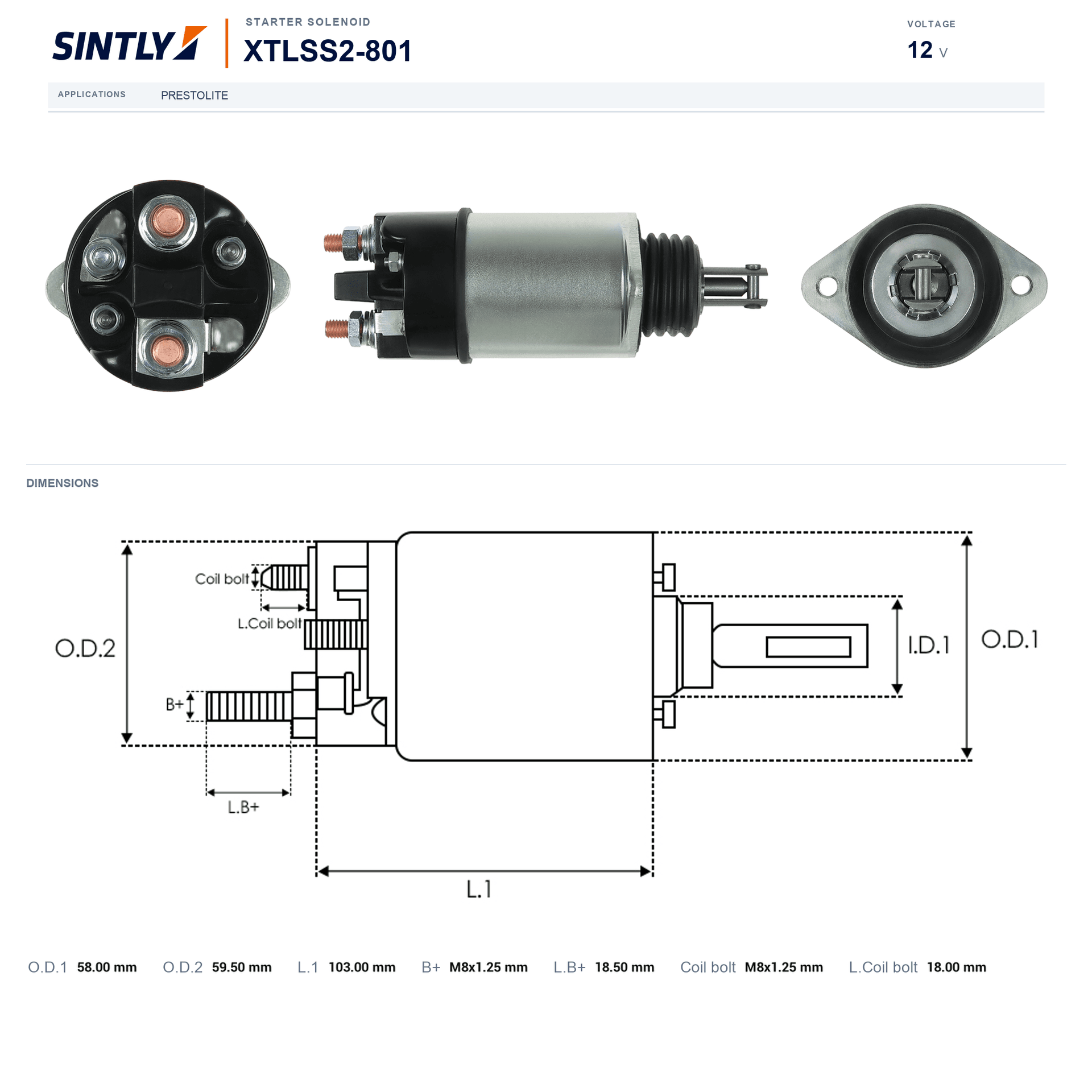 Starter Solenoid XTLSS2-801
