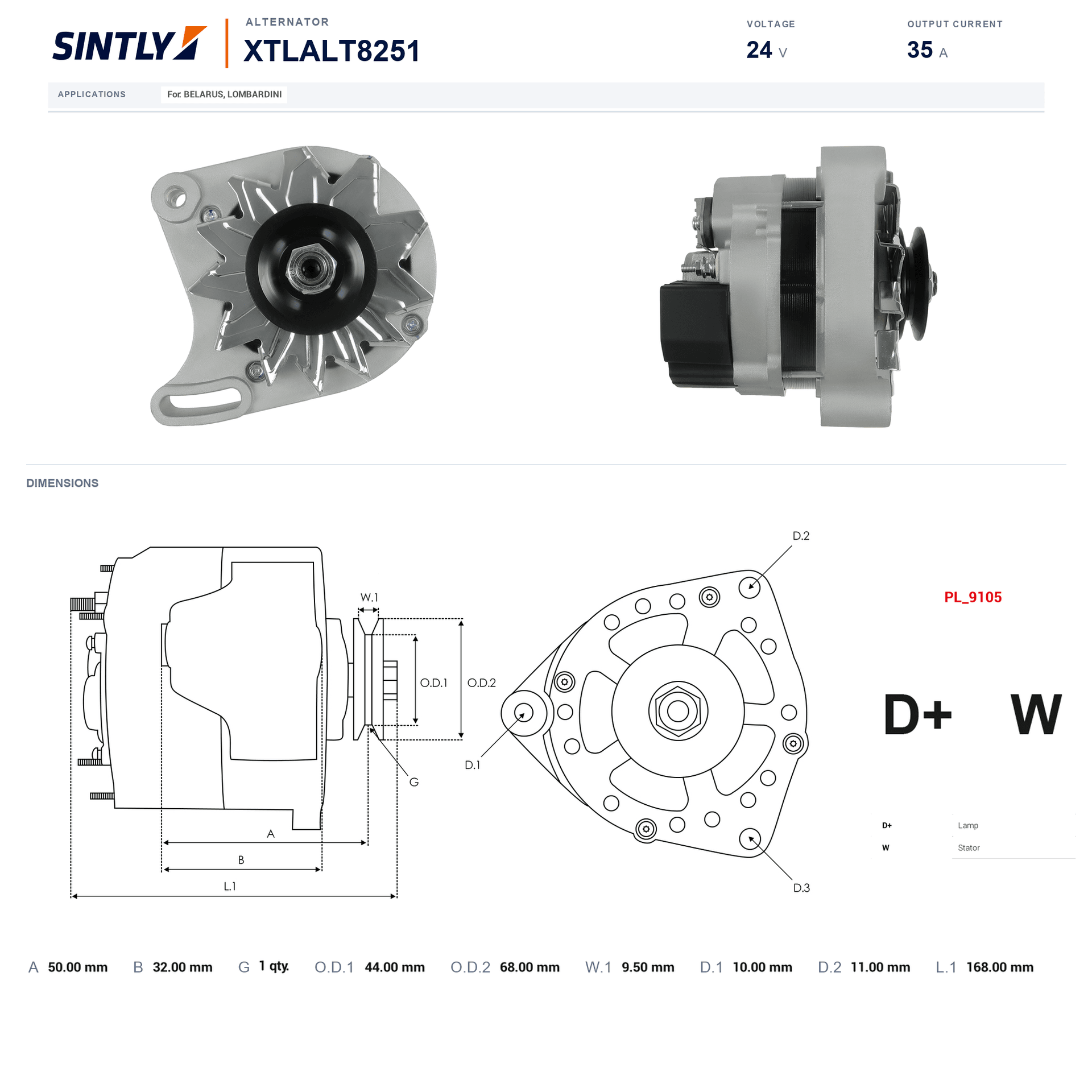 Alternator XTLALT8251