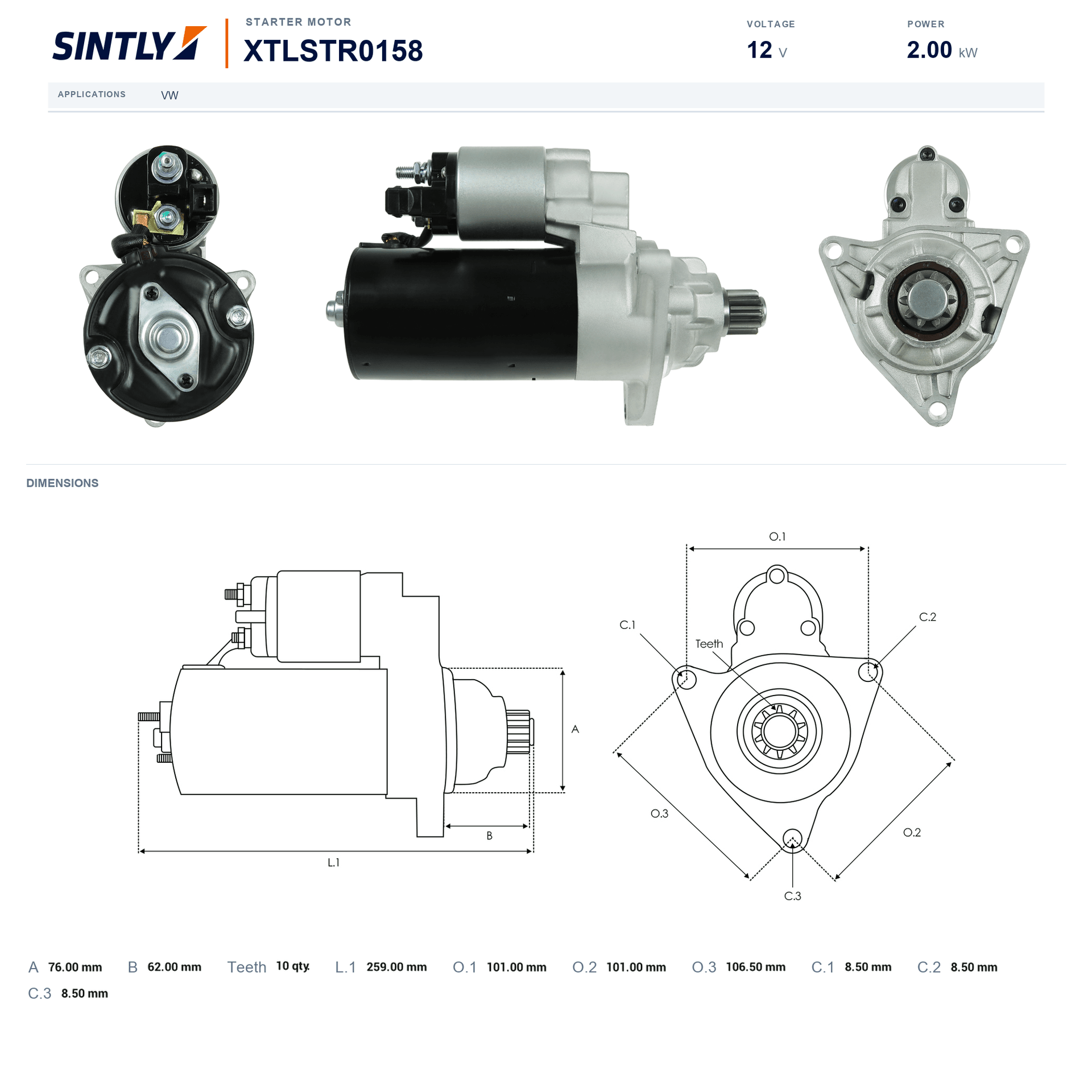Starter XTLSTR0158