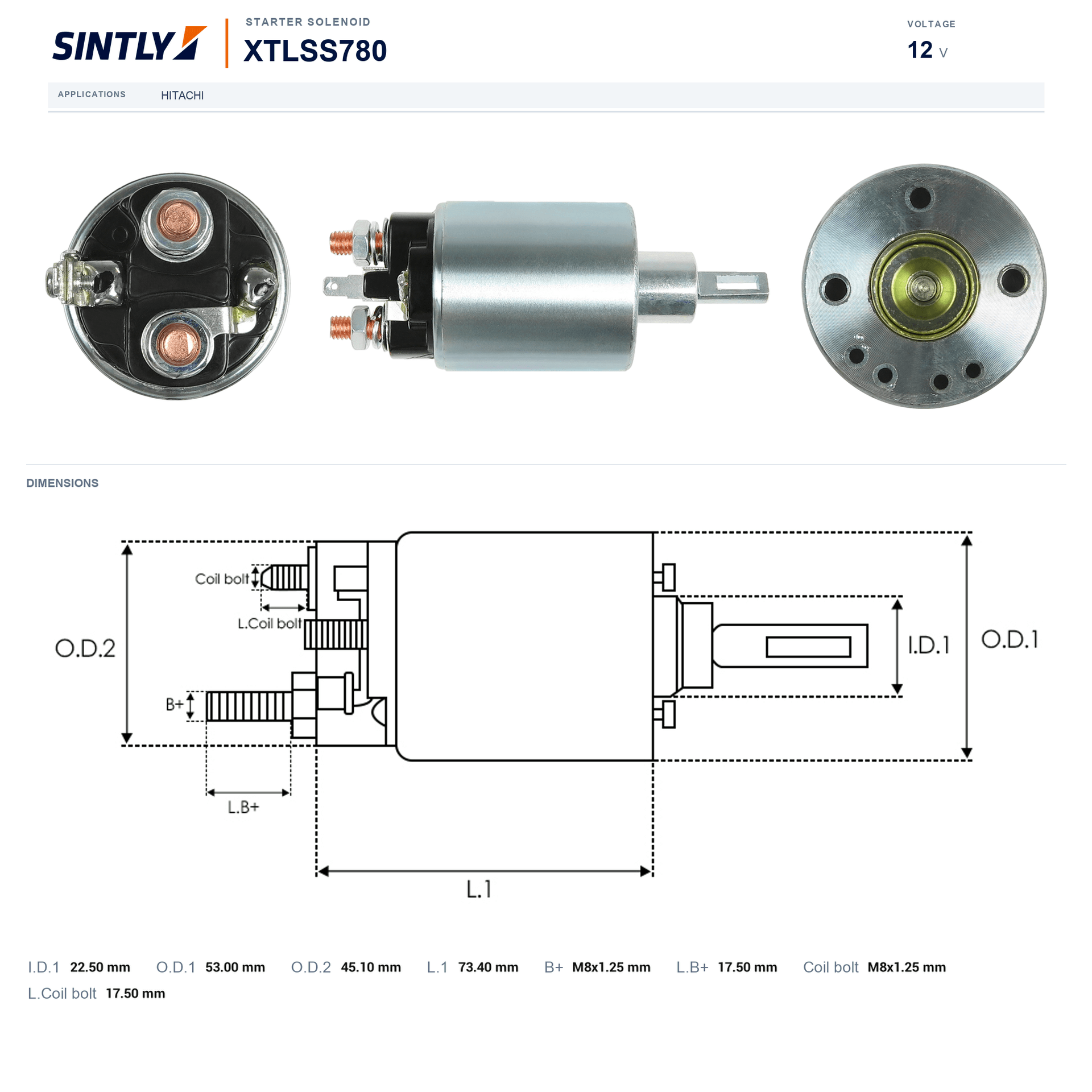 Starter Solenoid XTLSS780