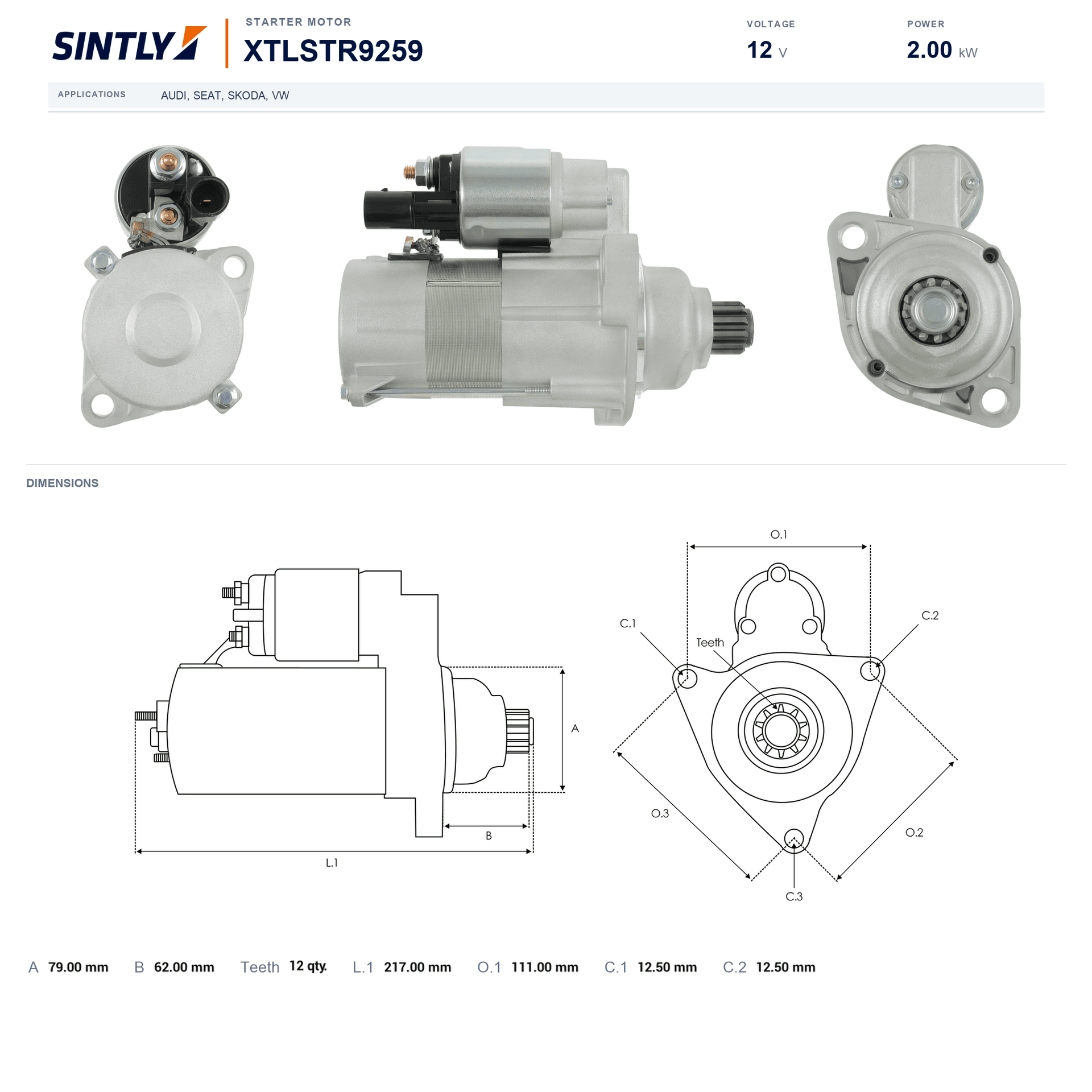 Starter XTLSTR9259