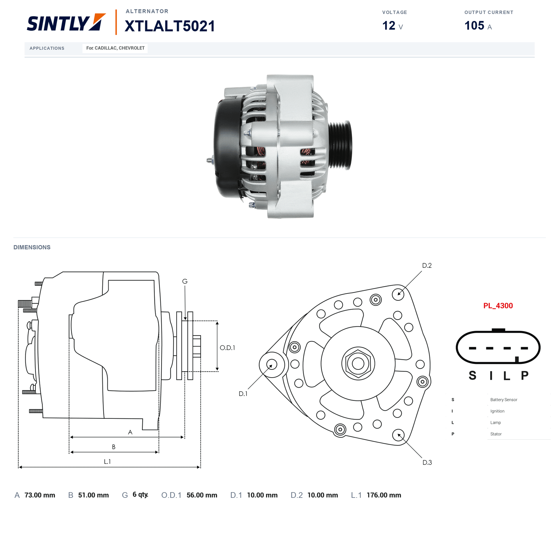 Alternator XTLALT5021
