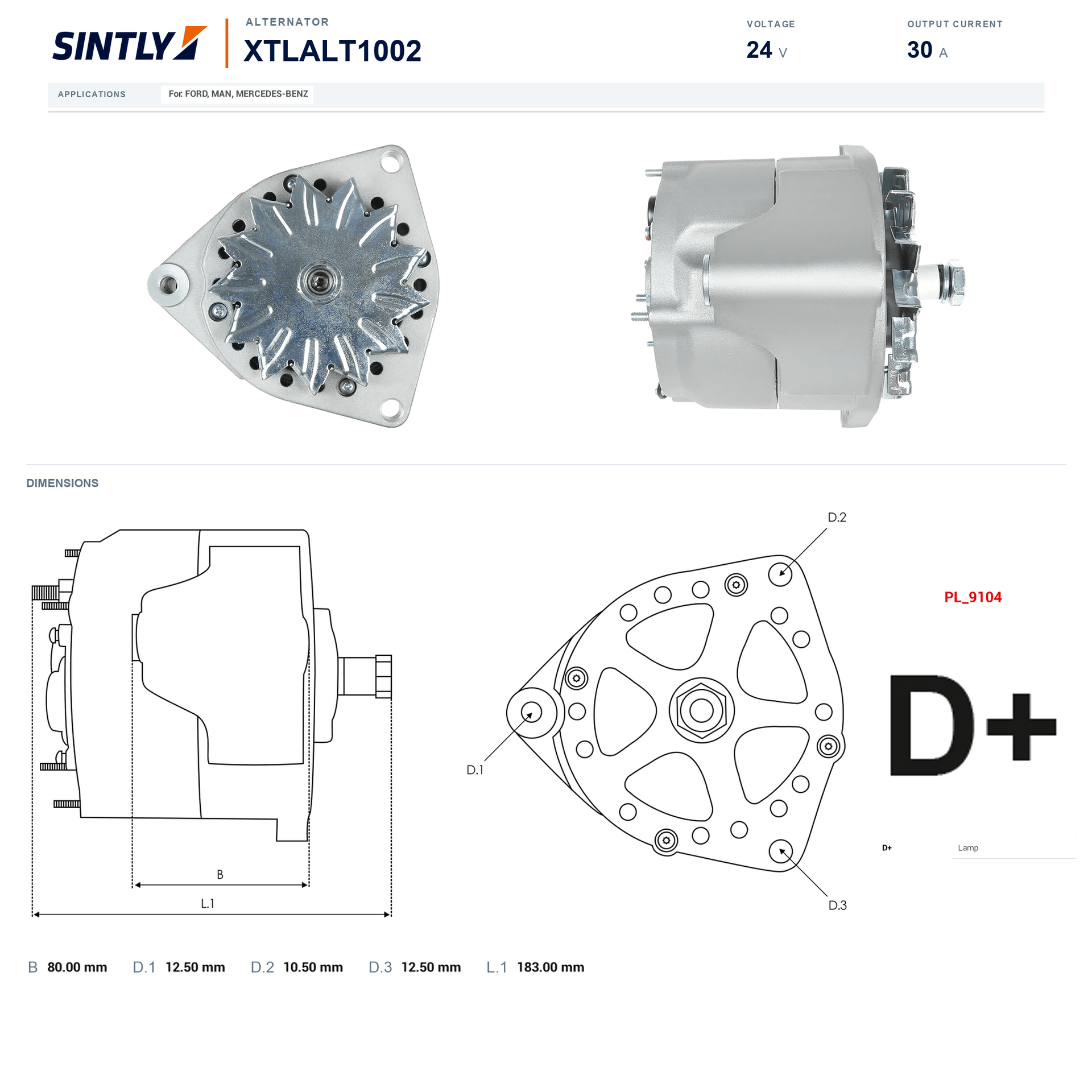 Alternator XTLALT1002