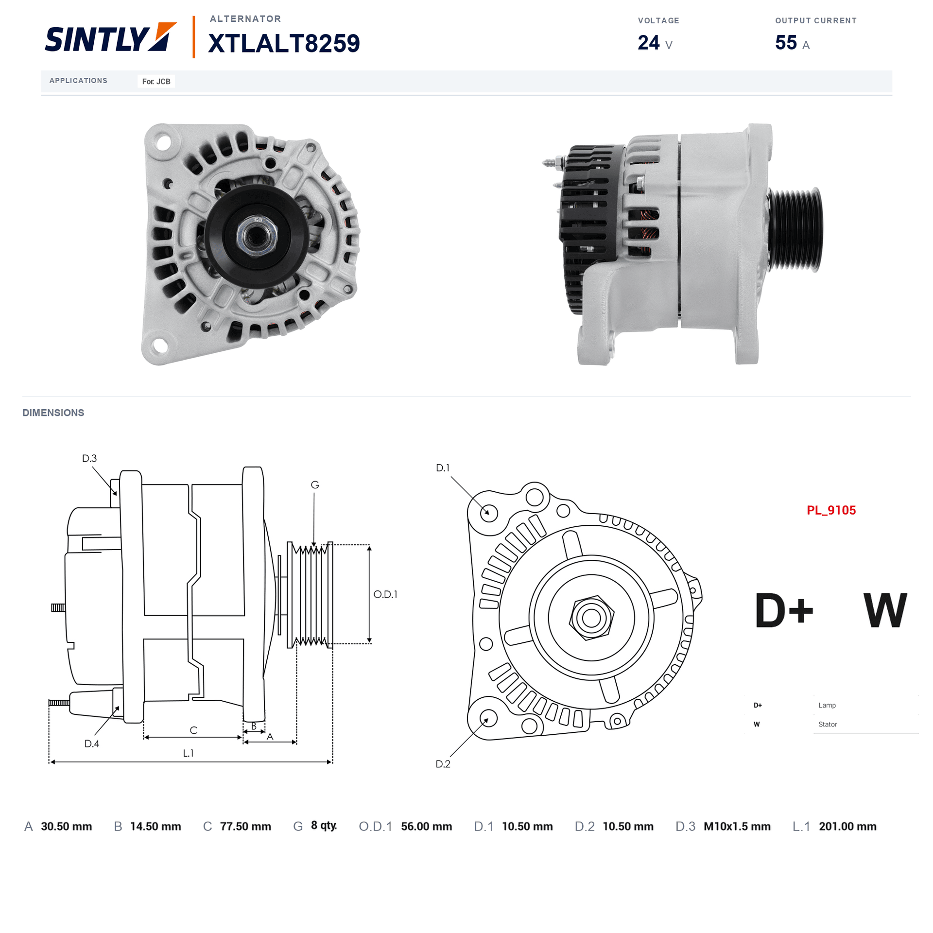Alternator XTLALT8259