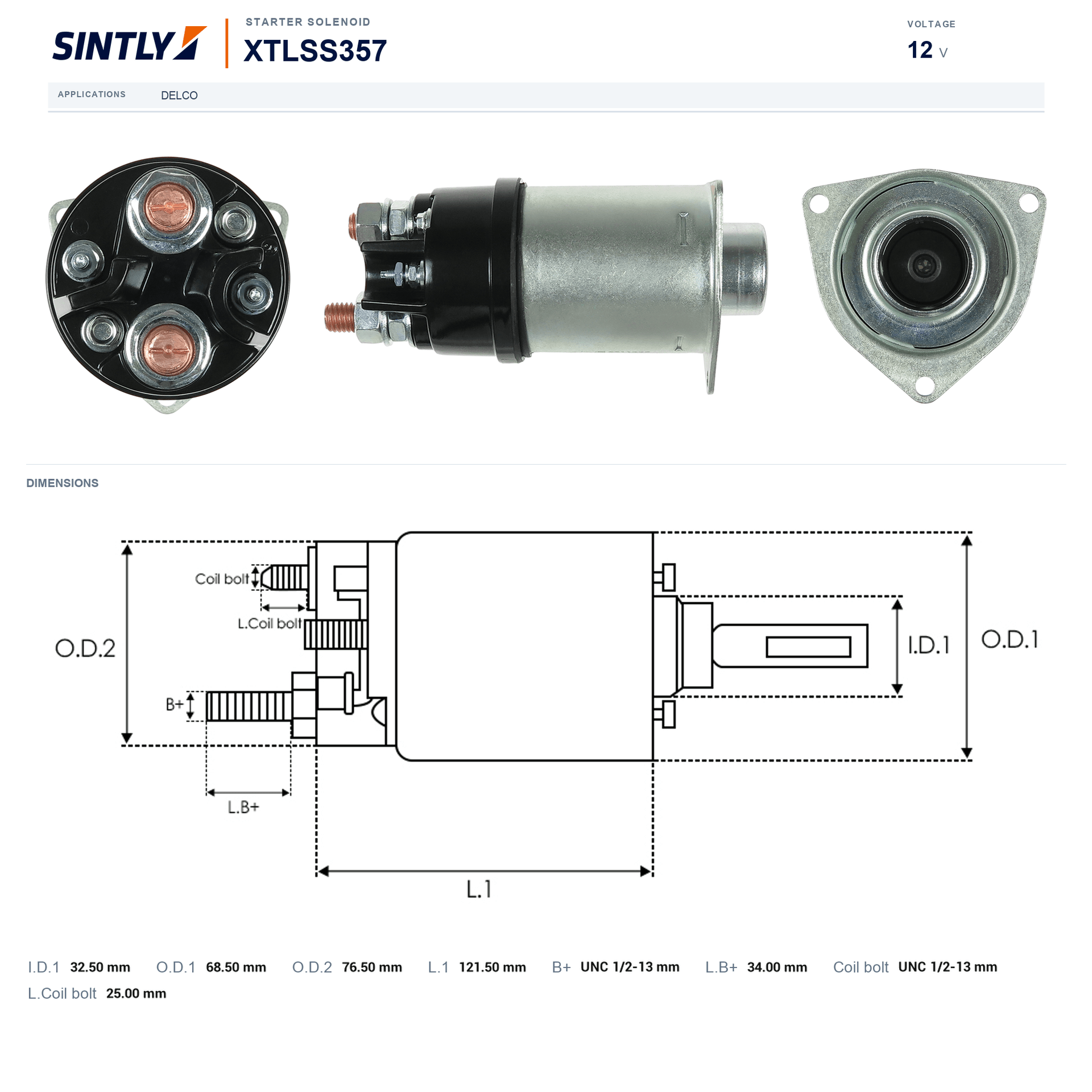 Starter Solenoid XTLSS357