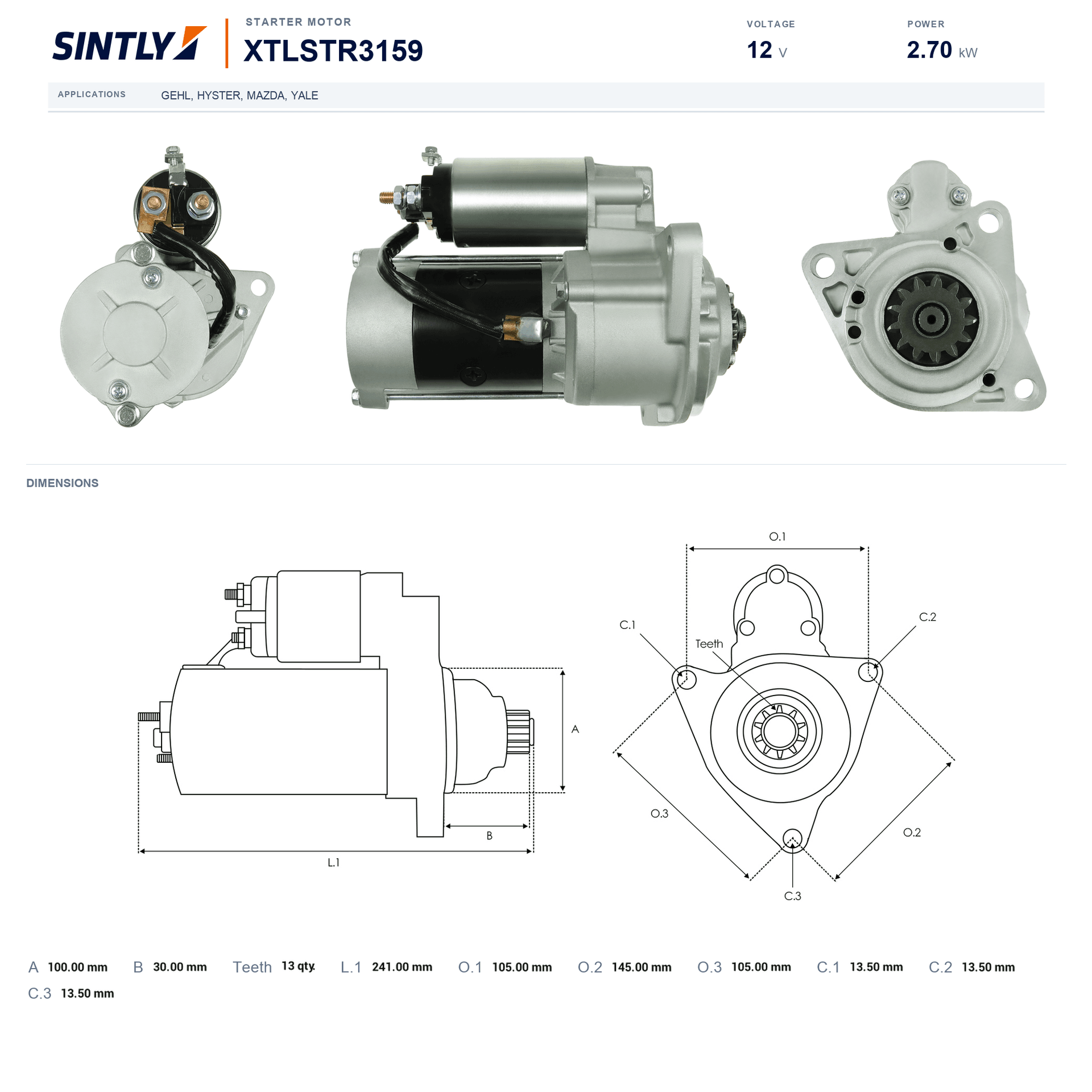 Starter XTLSTR3159