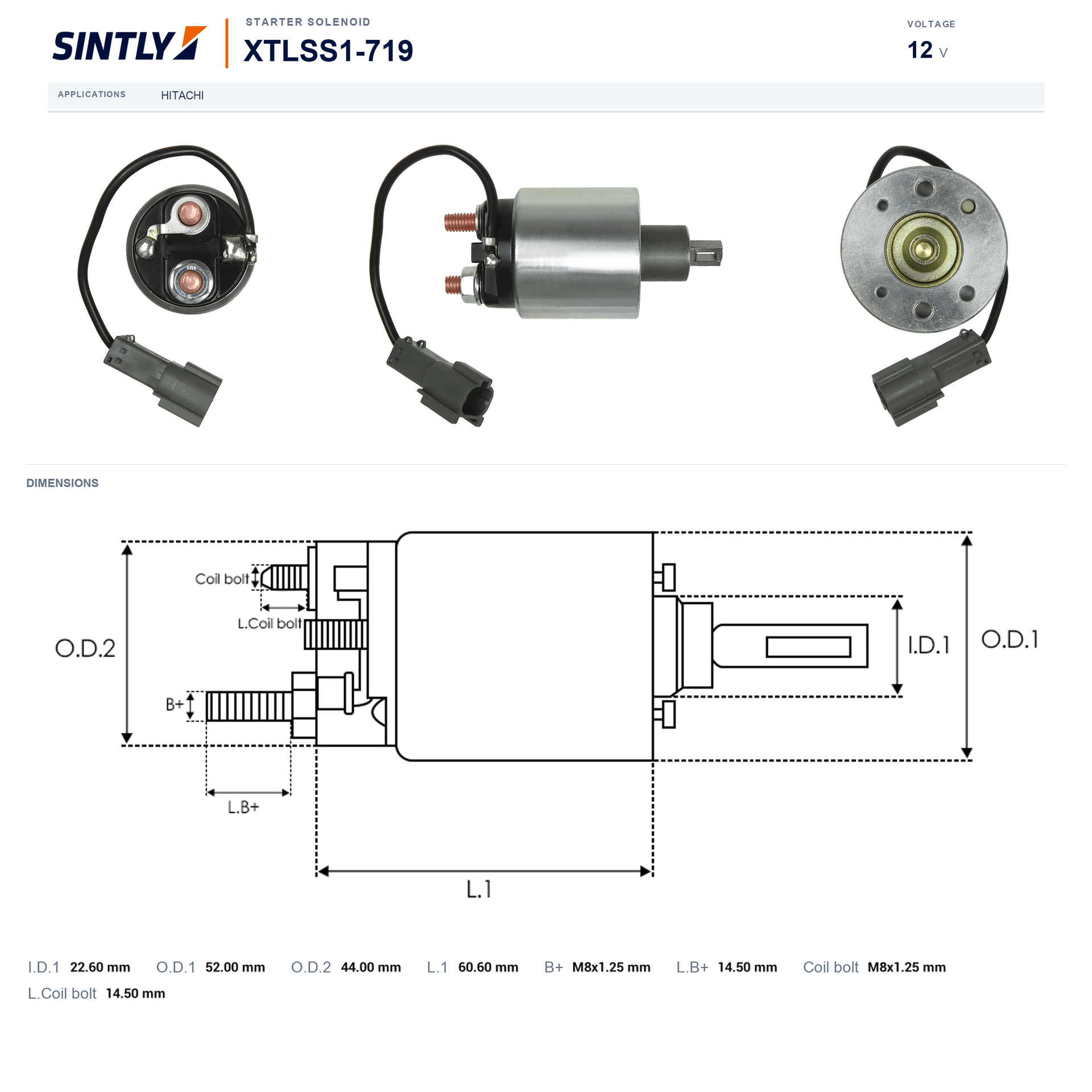 Starter Solenoid XTLSS1-719