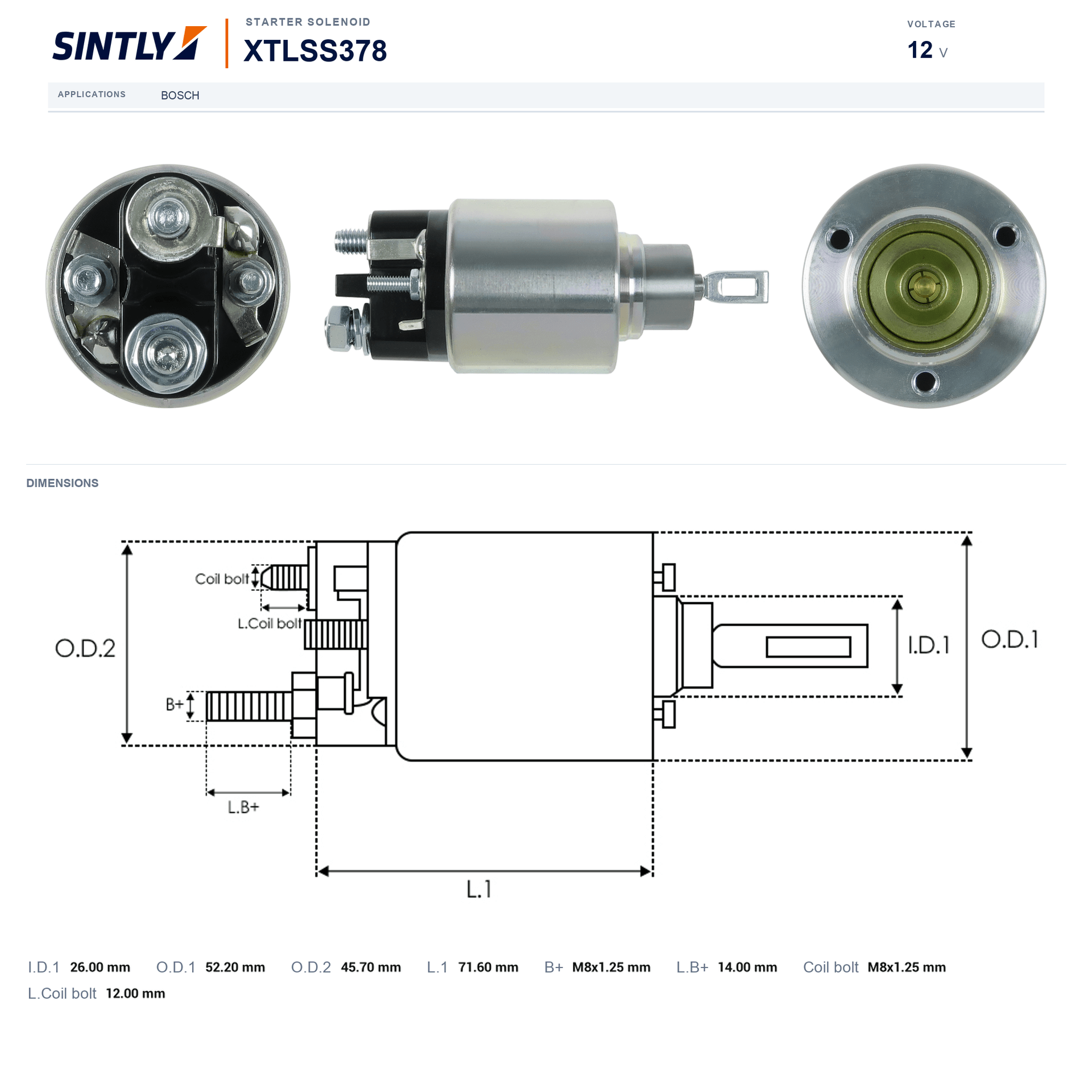 Starter Solenoid XTLSS378