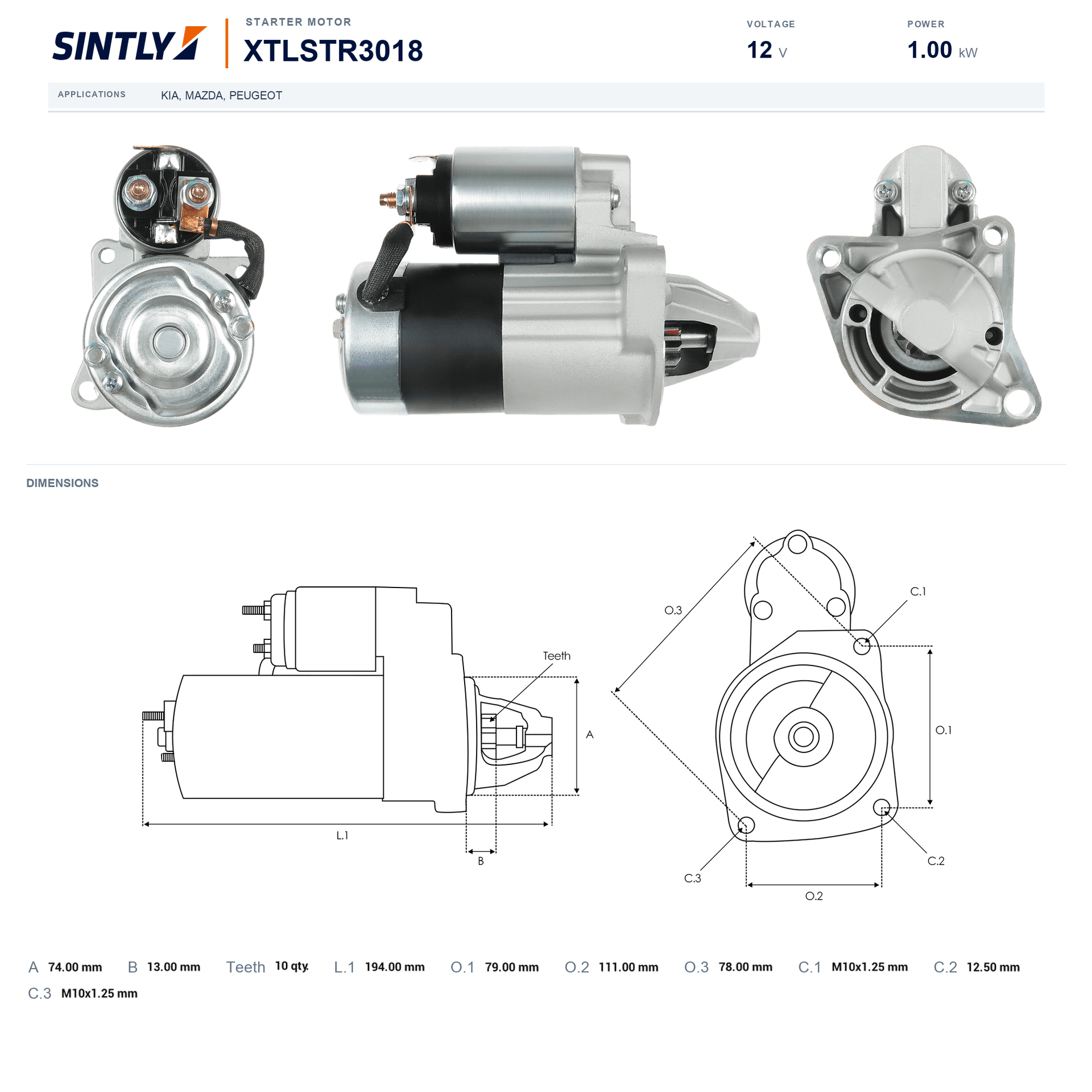 Starter XTLSTR3018
