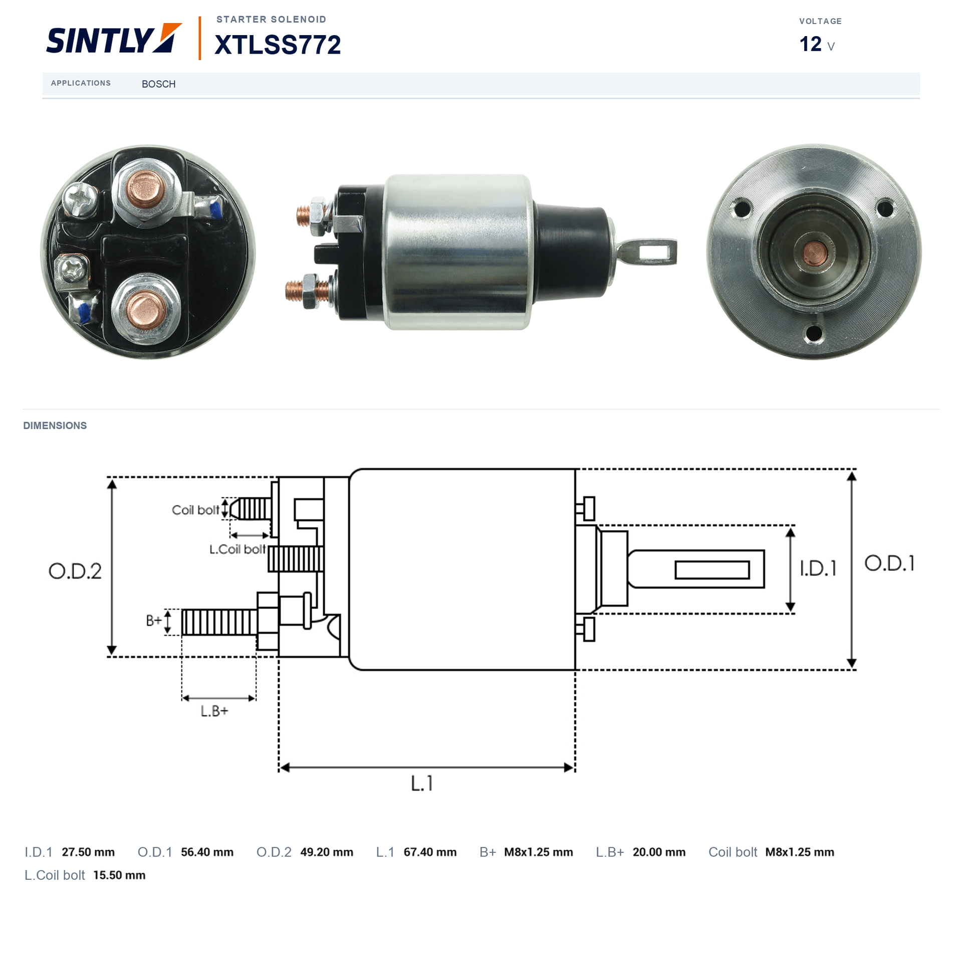 Starter Solenoid XTLSS772