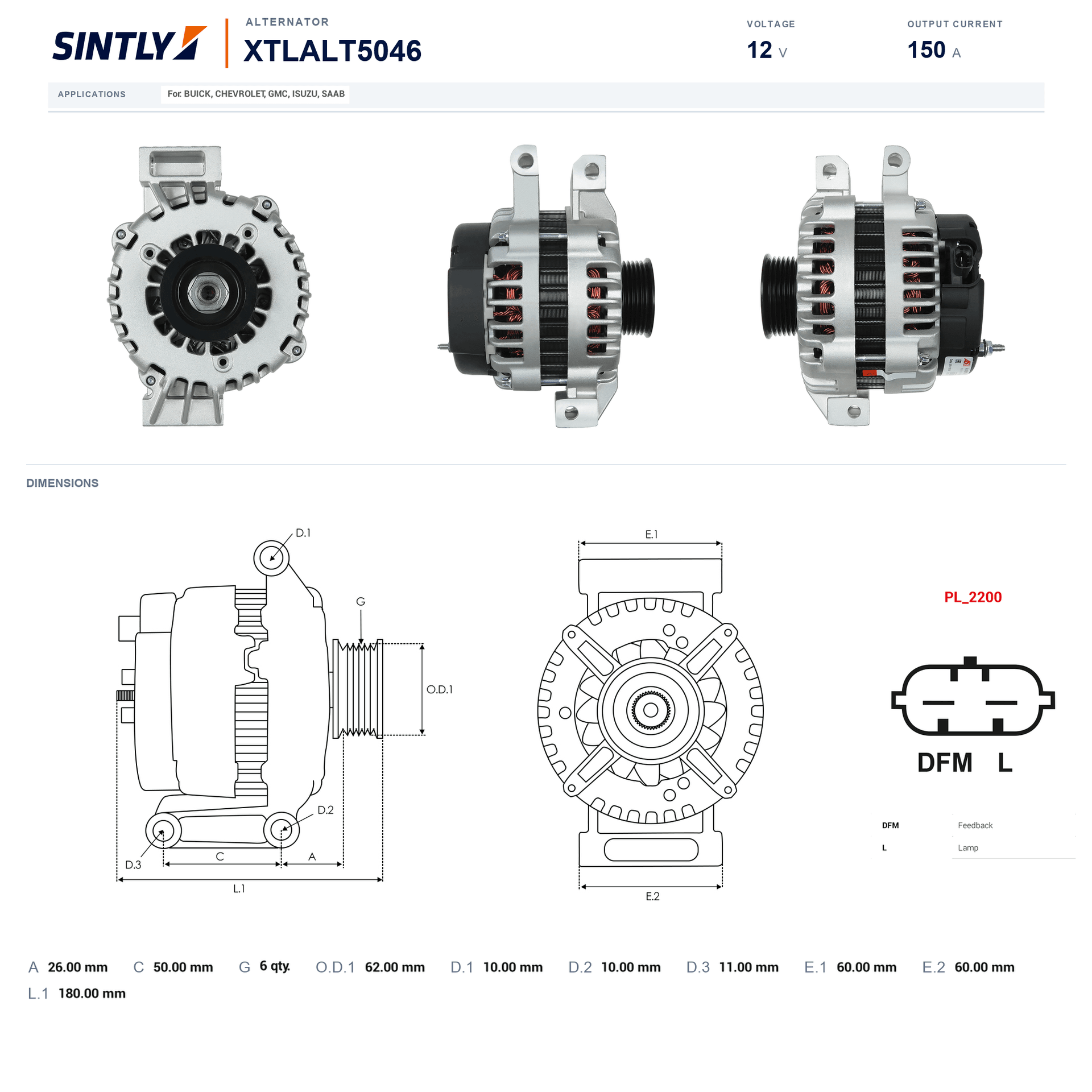Alternator XTLALT5046