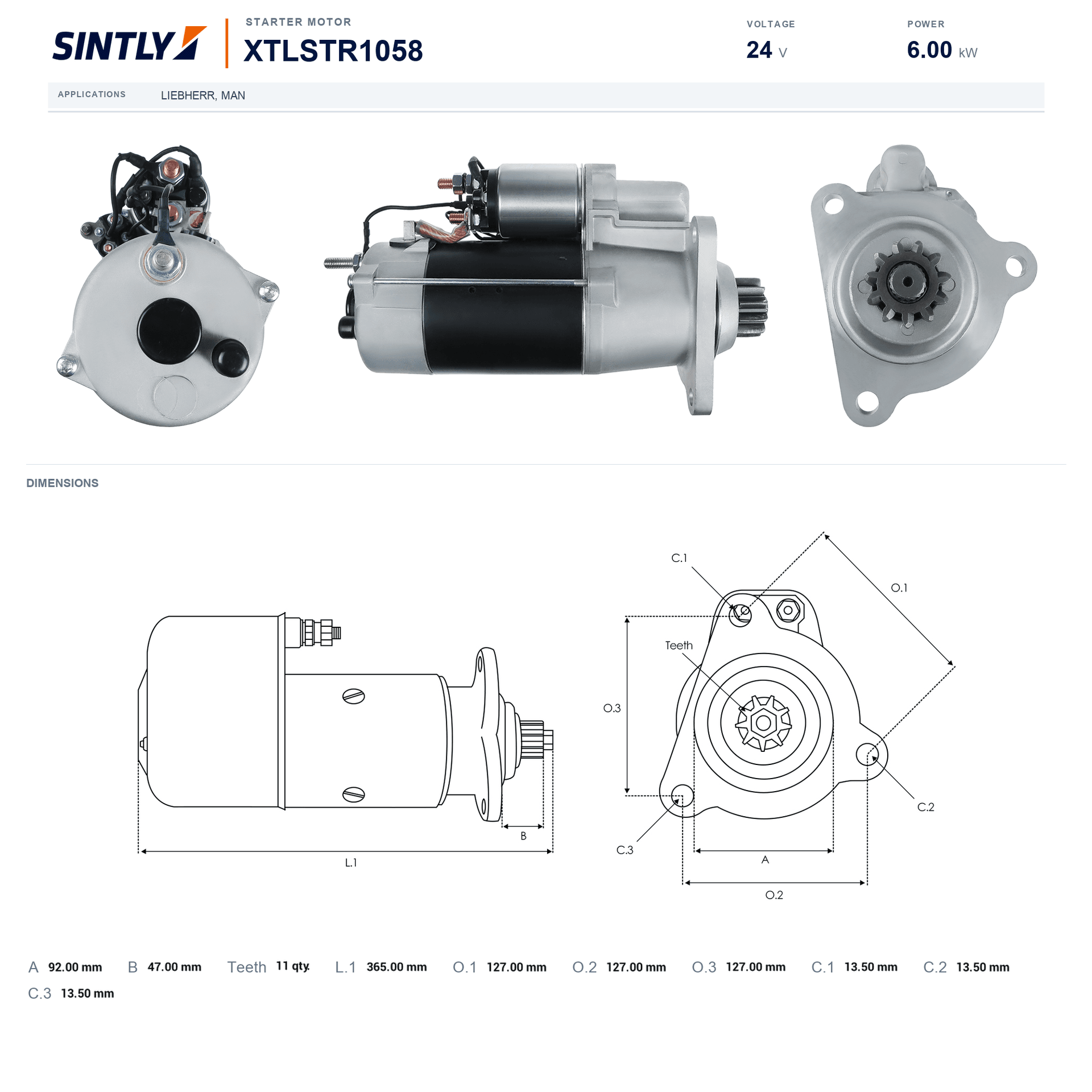 Starter XTLSTR1058