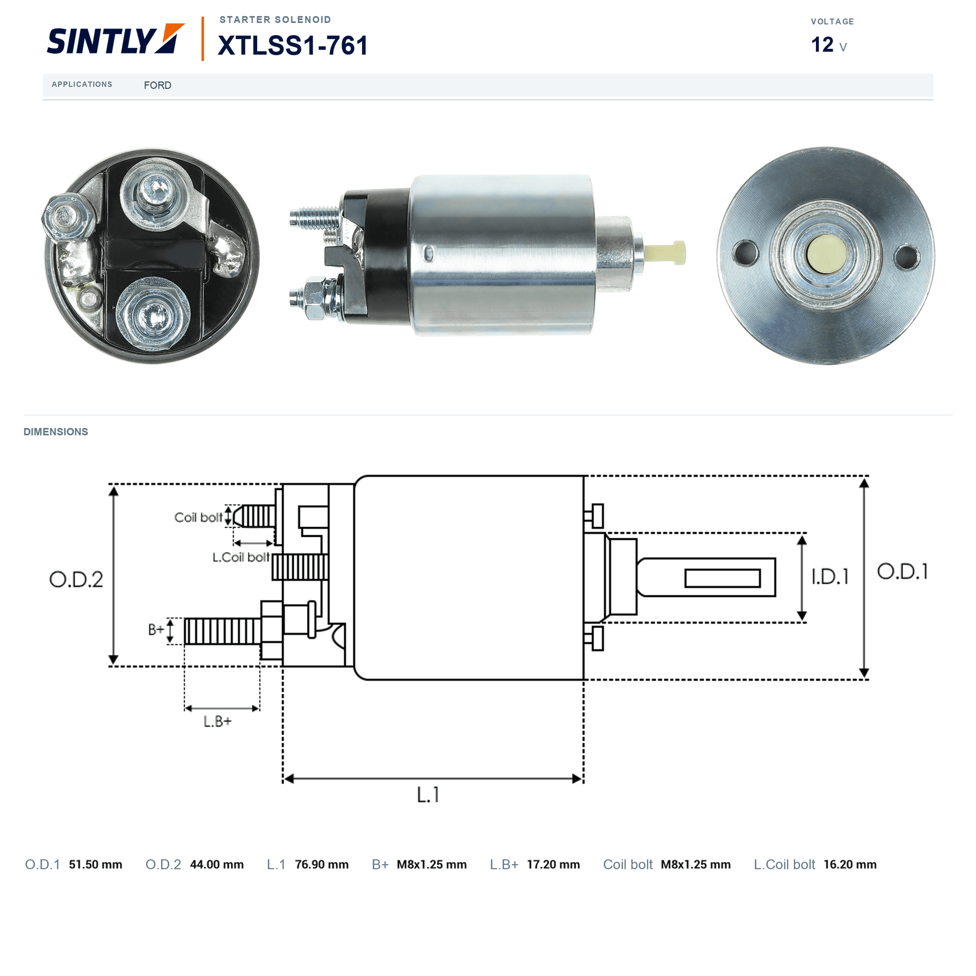 Starter Solenoid XTLSS1-761