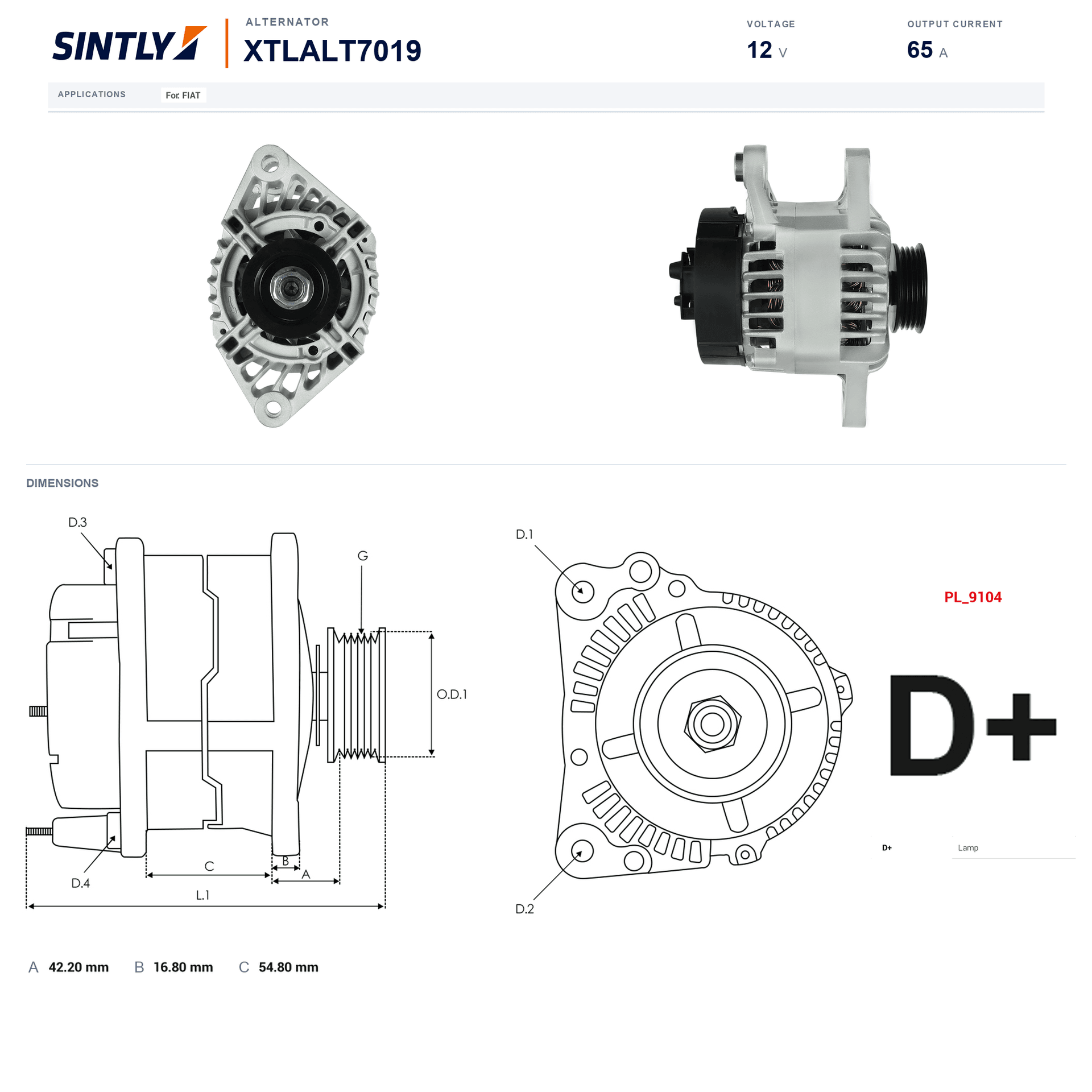 Alternator XTLALT7019