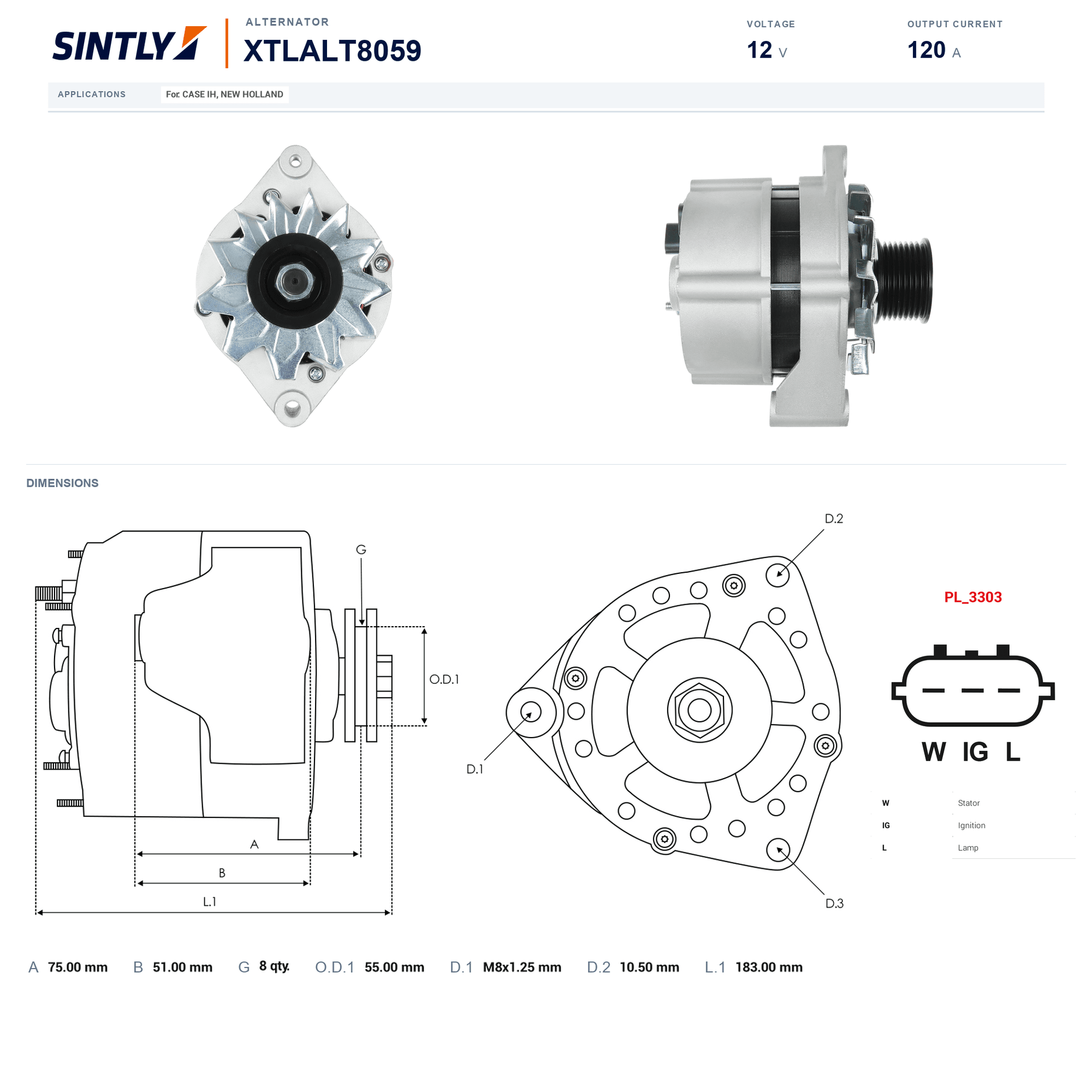 Alternator XTLALT8059
