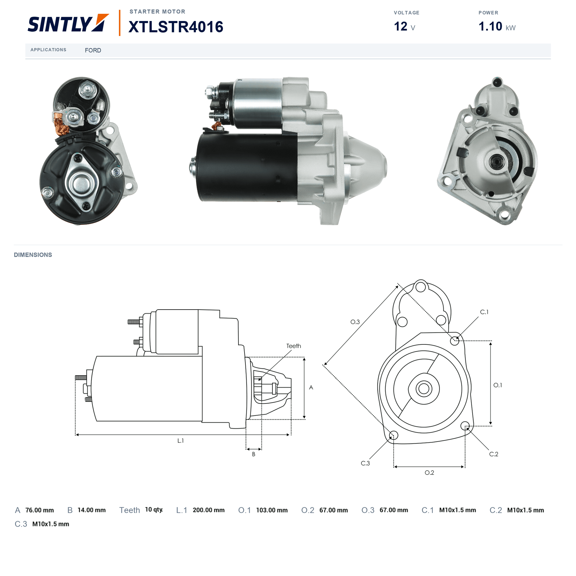 Starter XTLSTR4016