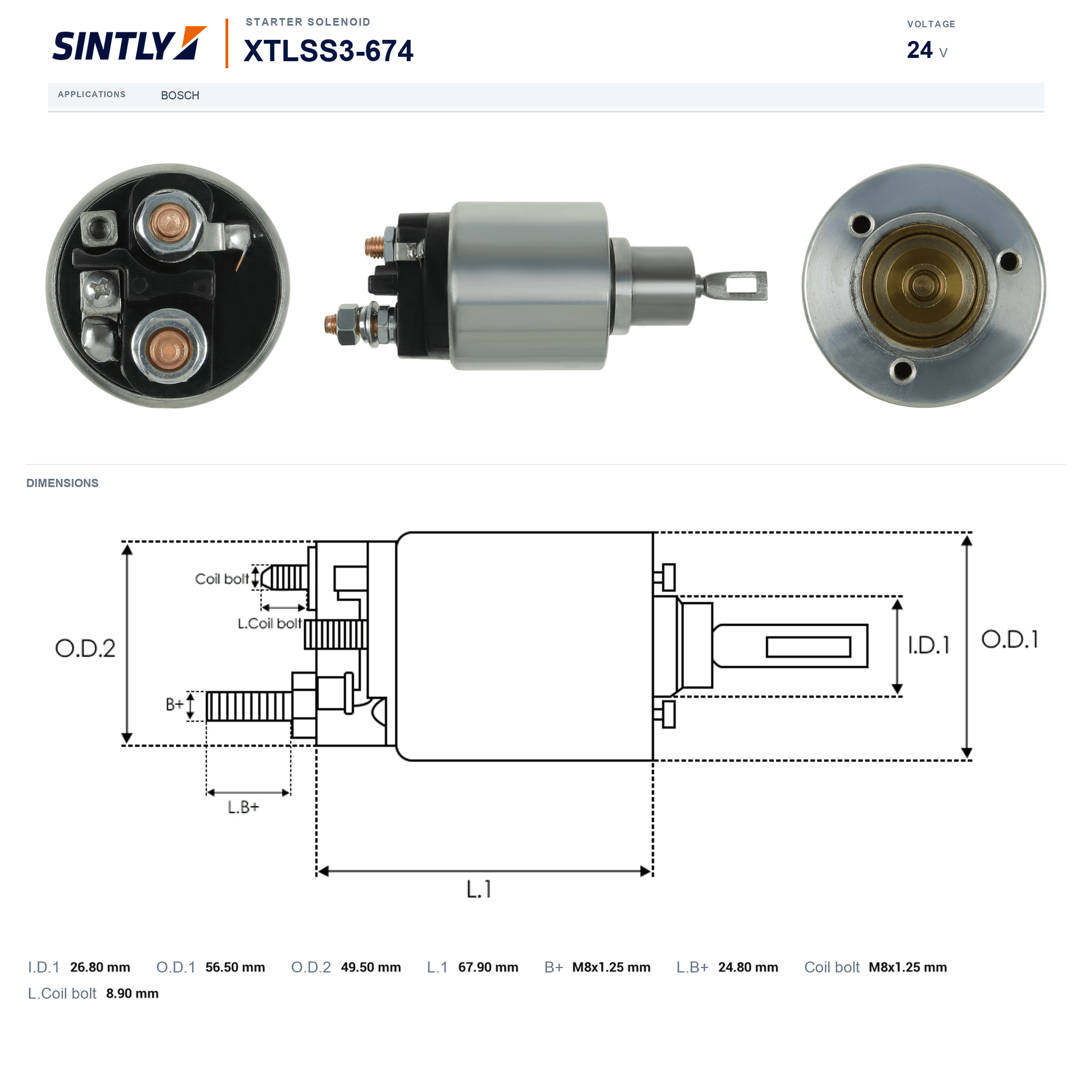 Starter Solenoid XTLSS3-674