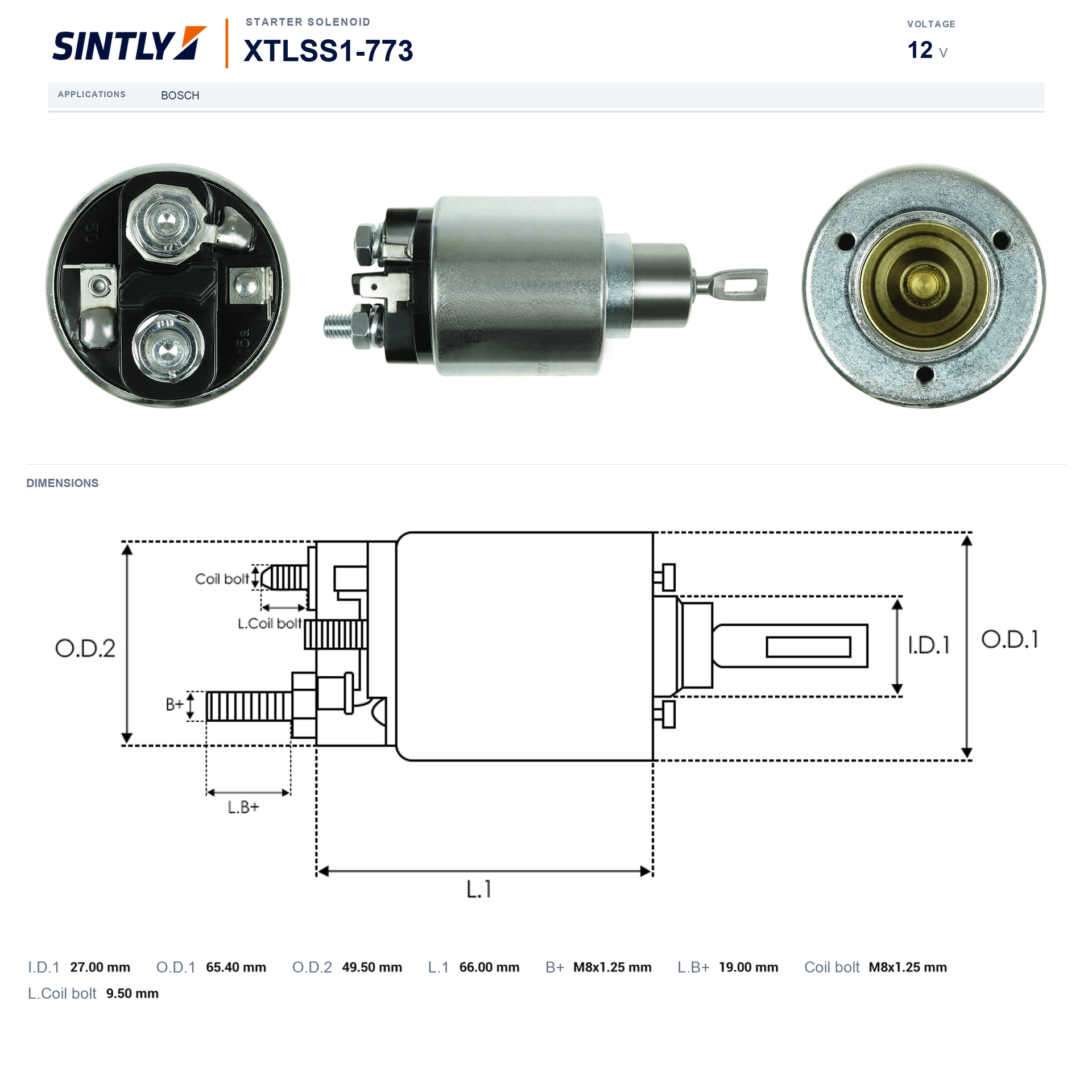 Starter Solenoid XTLSS1-773