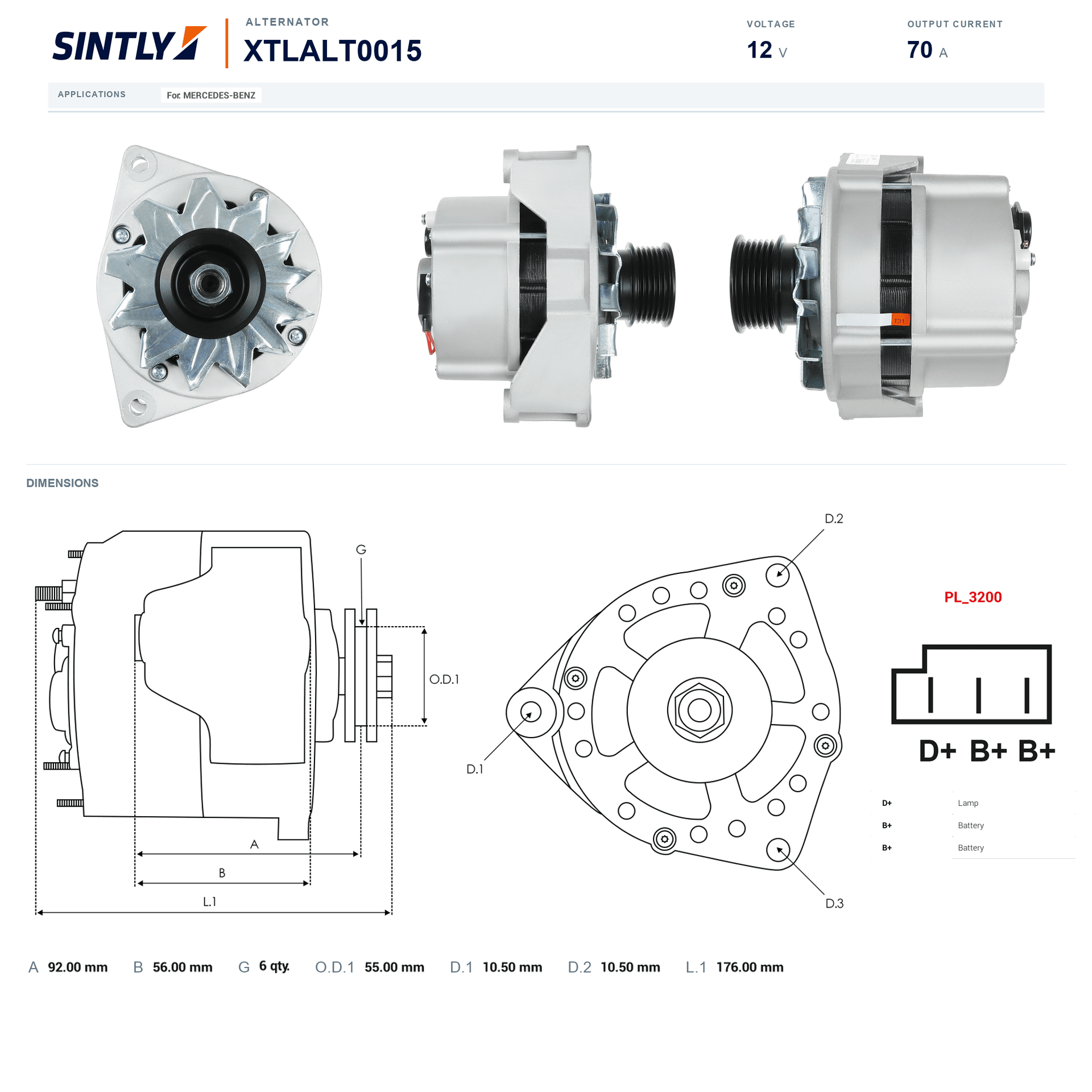 Alternator XTLALT0015