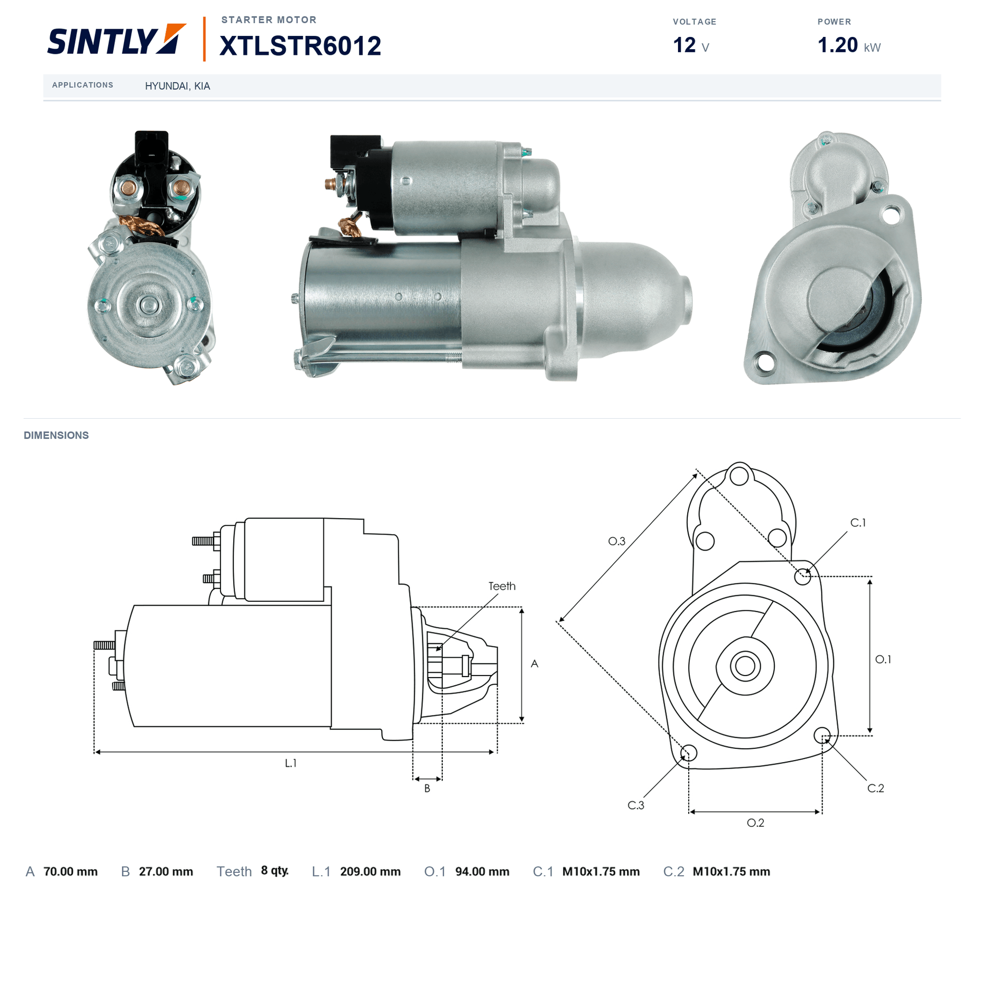 Starter XTLSTR6012